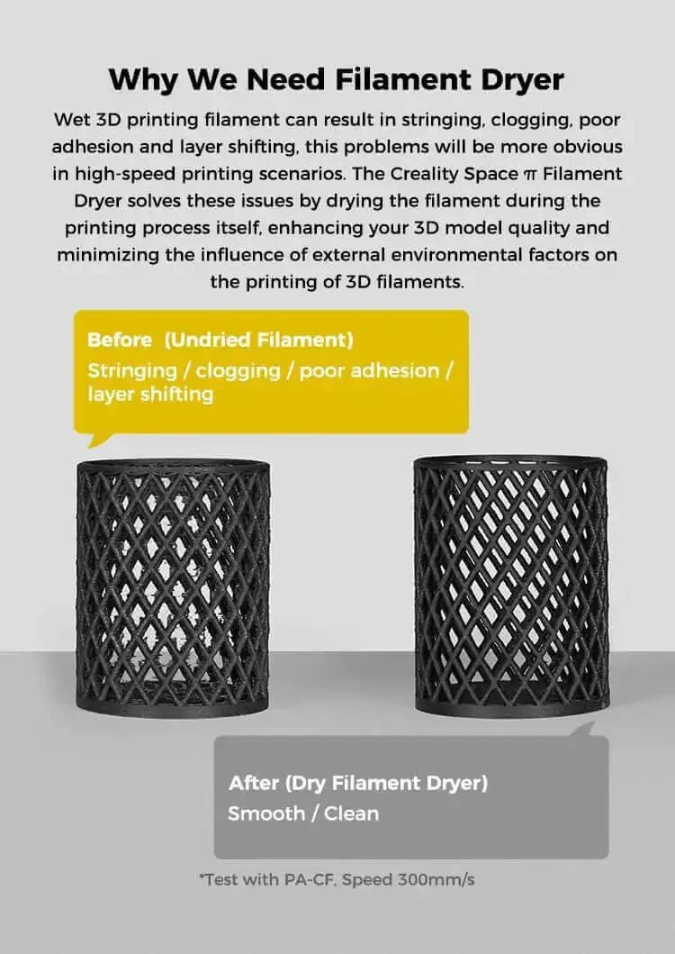 Space Pi Filament Dryer For 3D Printers, 360 Degree 80W PTC Dehydrator Box With Spool Holder, Dry 1.75/2.85mm Filaments Like PLA ABS PETG PA During Print To Boost Print Quality And Layer Adhesion - Image 8