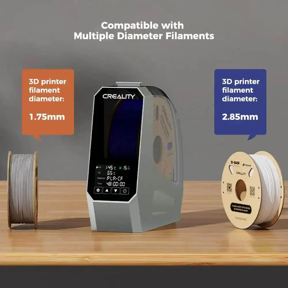 Space Pi Filament Dryer With Spool Holder, Fast Drying Tech, Touchscreen Control, Dual 360 Degree Heating Zones And Powerful Fan, Multi Material Compatible For 1.75mm And 3mm Filaments, Includes Storage Box - Image 3