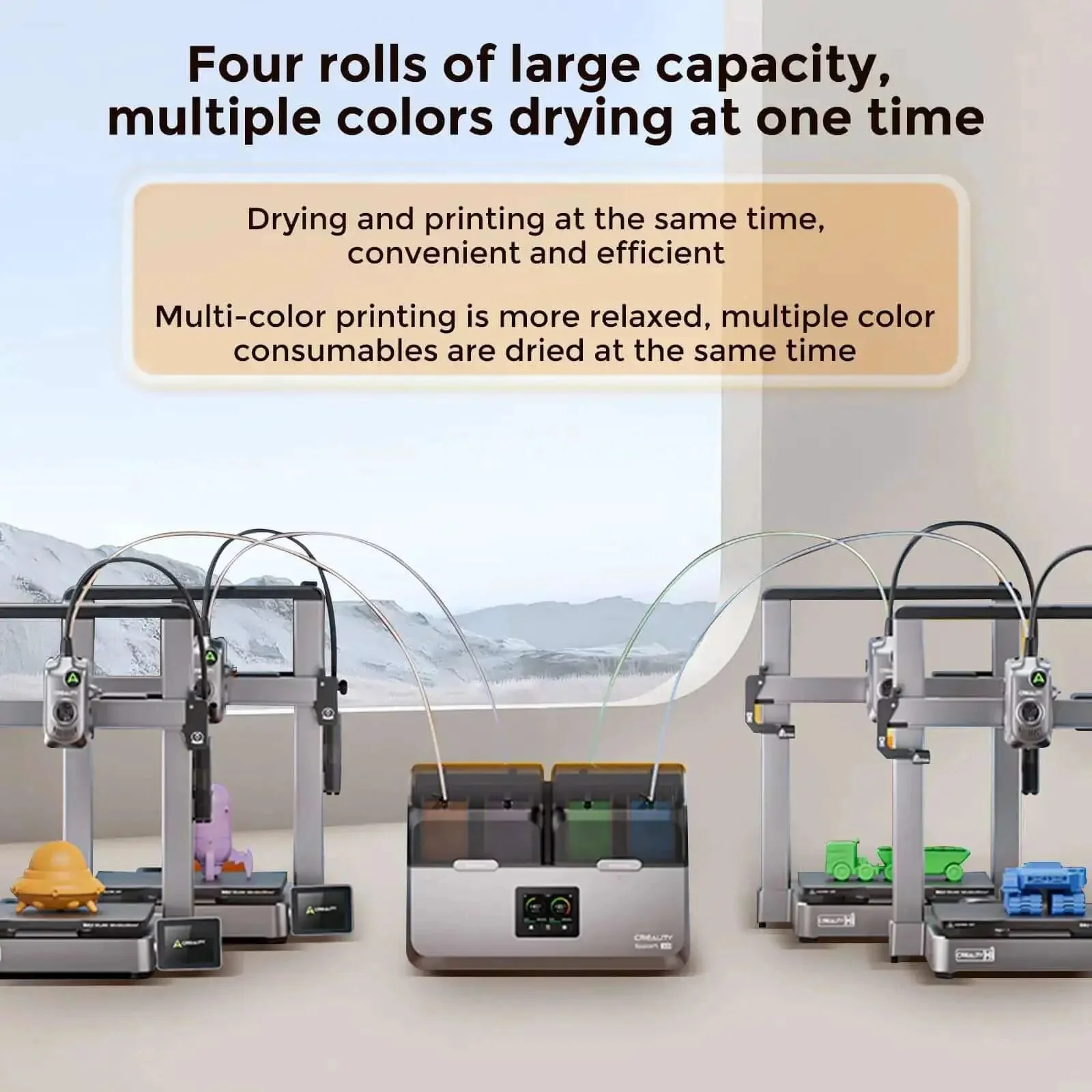 Space Pi X4 Filament Dryer Box Built For Four Spools With Dual 200W PTC Heating Up To 85C Dehydrator And Storage Case For 1.75 To 2.85mm PLA PETG ABS Nylon TPU - Image 6