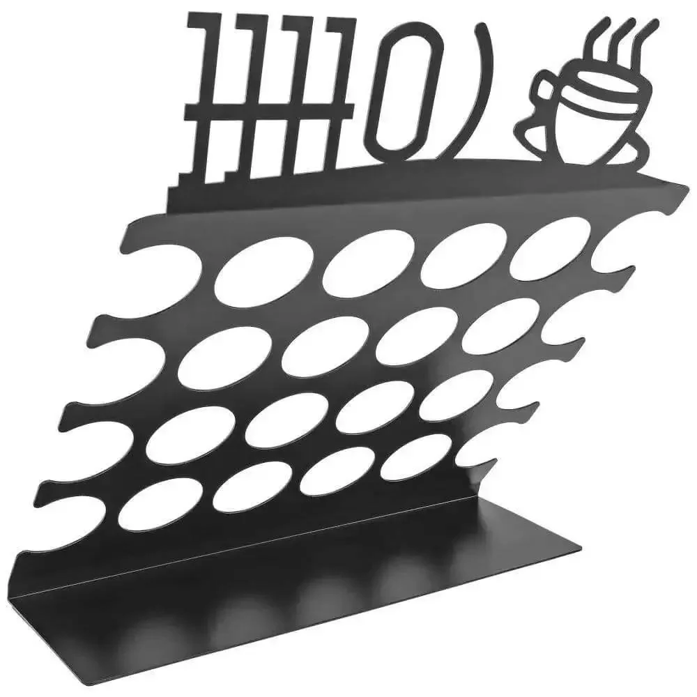 Space Saving K Cup Pod Holder For Countertop Holds 24 Coffee Pods In A Sleek Black Metal Display Stand Durable And Grab And Go Coffee Organizer Rack For K Cups - Image 6