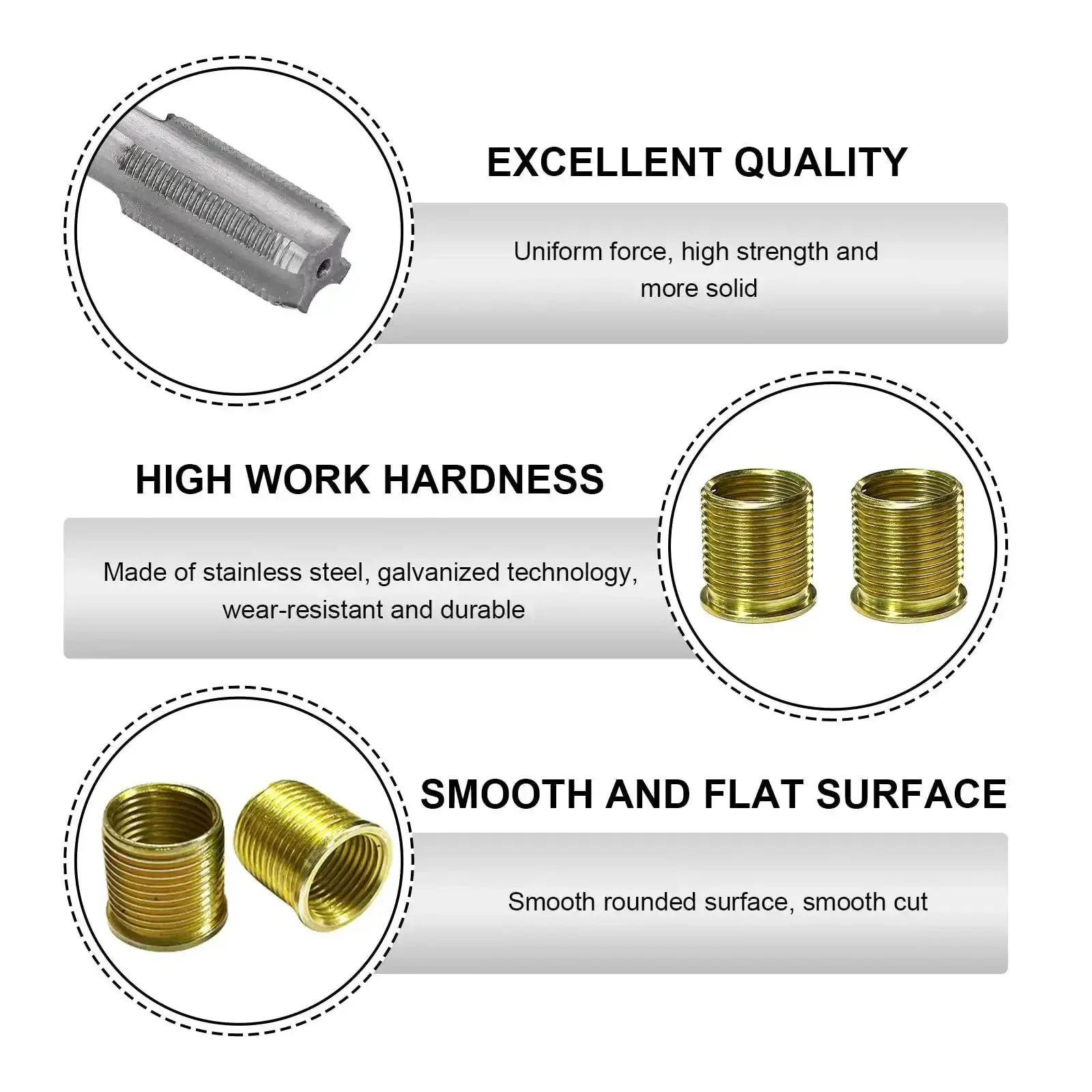 Spark Plug Thread Fix Kit With M14x1.25 Inserts And M16x1.25 Tap Stainless Steel Thread Repair Tool For 14mm Spark Plugs In Cars Trucks Generators And Other Gasoline Engines - Image 5