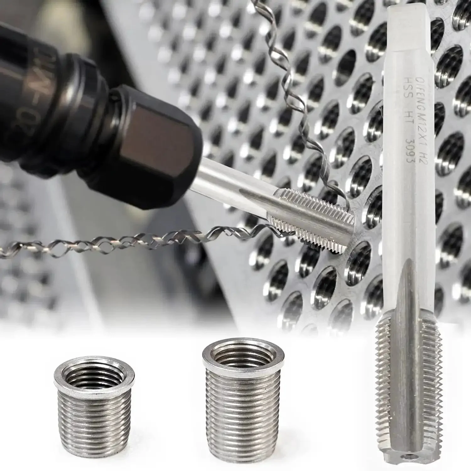 Spark Plug Thread Repair Kit With M10 X 1.0 Bolt And M12 X 1.0 Tap, Stainless Steel Helicoil Set For Auto Engines, Built Tough, Lasts Long, Easy Install, Durable High Quality Repair Tool - Image 3