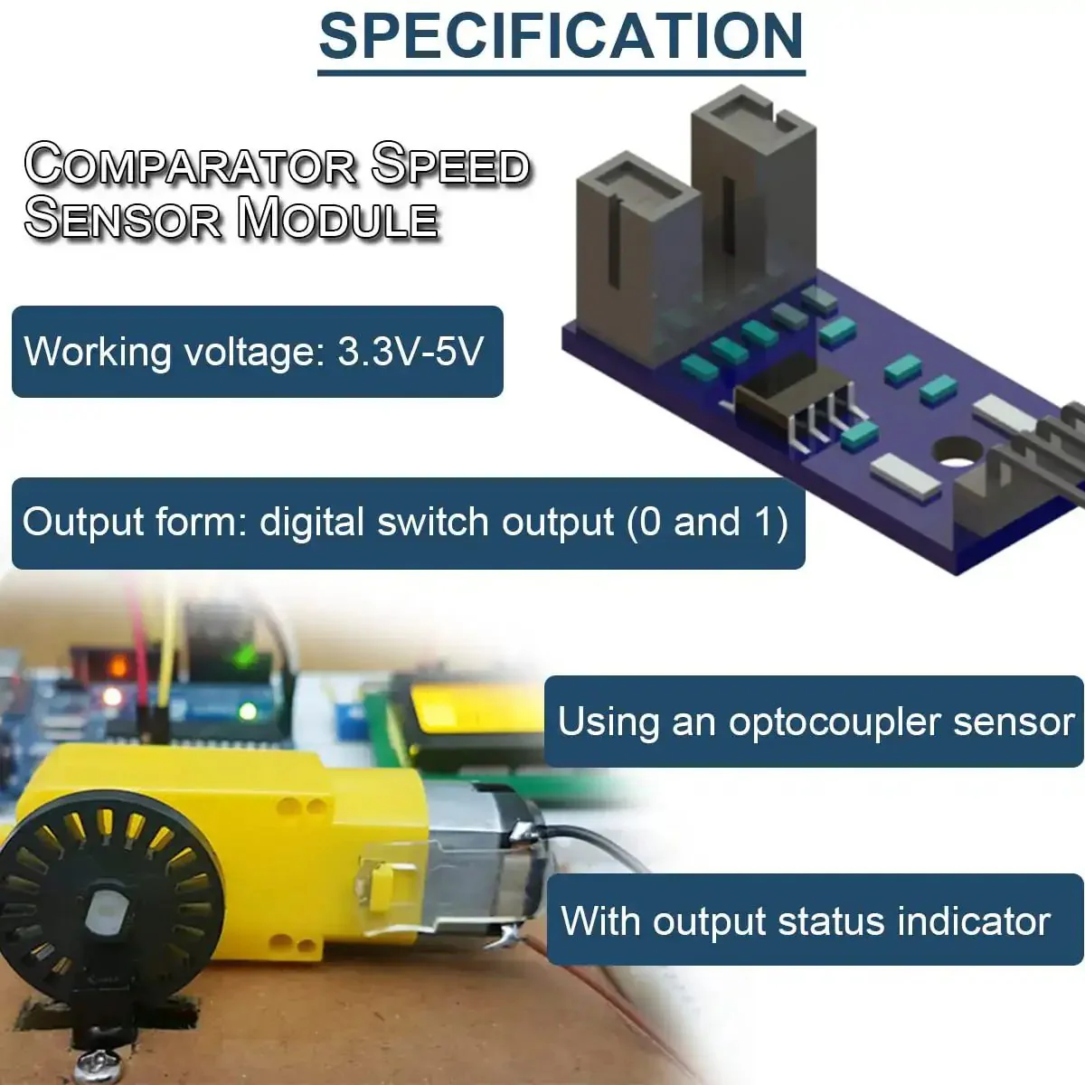 Speed Sensor Module LM393 Comparator Slot Type IR Optocoupler For Motor Speed Detection Works With Arduino MCU 3V To 5V Ten Pack Easy Plug And Play For DIY Robotics And Hobby Projects - Image 7