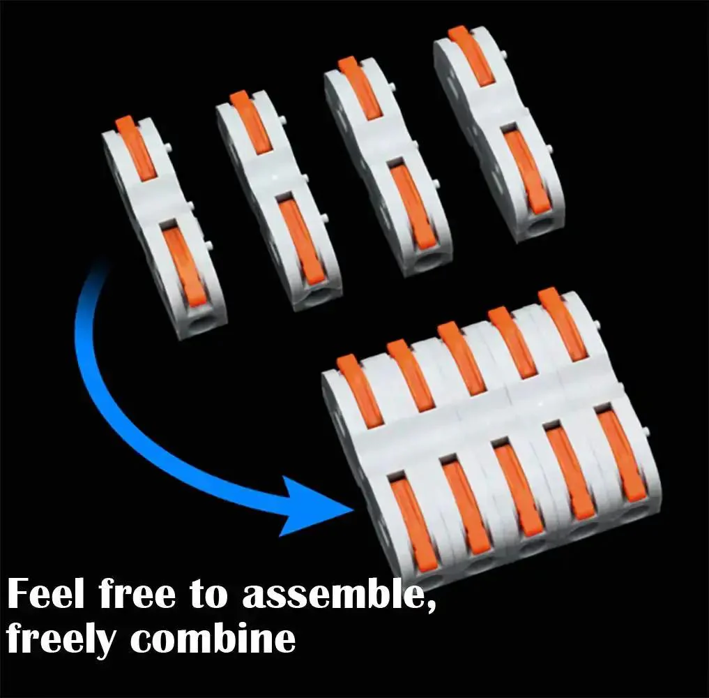 SPL-1 Compact Wire Connectors With Lever, Double-Sided Electrical Terminal Blocks For Quick And Easy Plug And Play Connections, 250V 32A Rated, 24 Pcs Pack, Nylon PA66 Insulated Flame Retardant, Tin-Plated Conductor For Solid Or Stranded Wire - Image 3