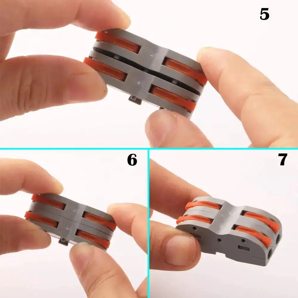 SPL-1 Compact Wire Connectors With Lever, Double-Sided Electrical Terminal Blocks For Quick And Easy Plug And Play Connections, 250V 32A Rated, 24 Pcs Pack, Nylon PA66 Insulated Flame Retardant, Tin-Plated Conductor For Solid Or Stranded Wire - Image 4
