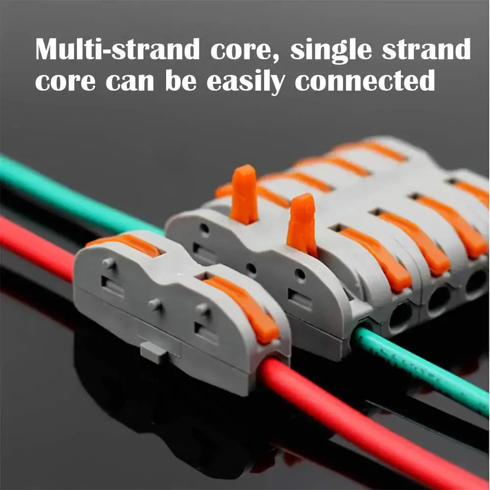 SPL-1 Compact Wire Connectors With Lever, Double-Sided Electrical Terminal Blocks For Quick And Easy Plug And Play Connections, 250V 32A Rated, 24 Pcs Pack, Nylon PA66 Insulated Flame Retardant, Tin-Plated Conductor For Solid Or Stranded Wire - Image 6