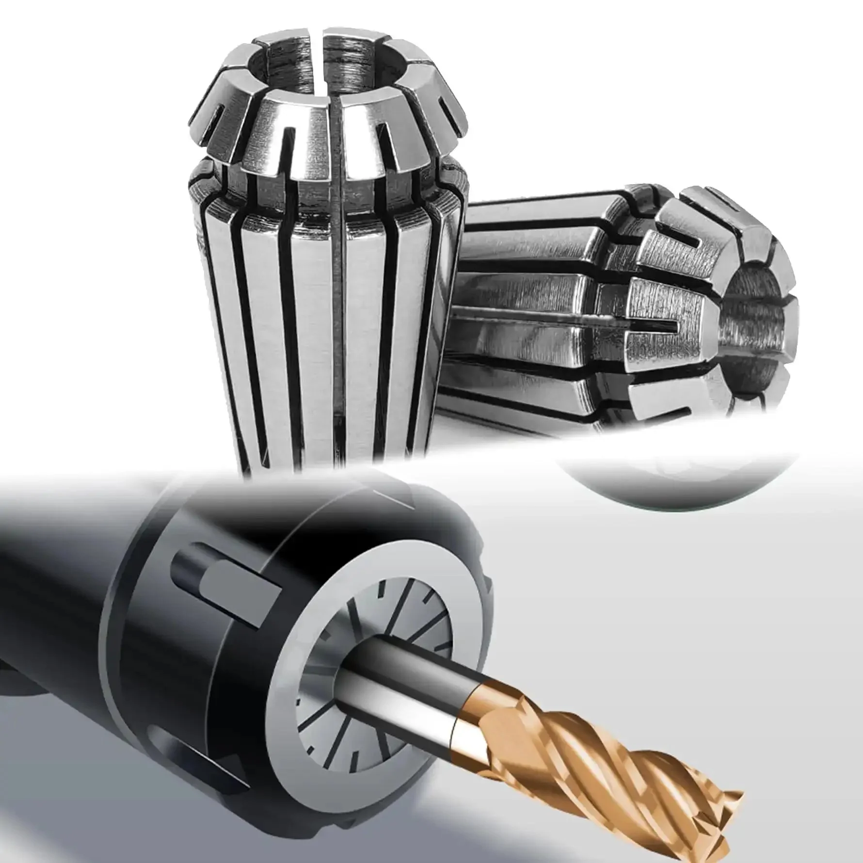 Spring Collet Set ER16 12 Piece For CNC Milling Lathe Workholding And Engraving One Thirty Second To Three Eighth Inch Gripping Range With Solid Alloy Spring Steel Construction Fully Hardened For Precision - Image 4