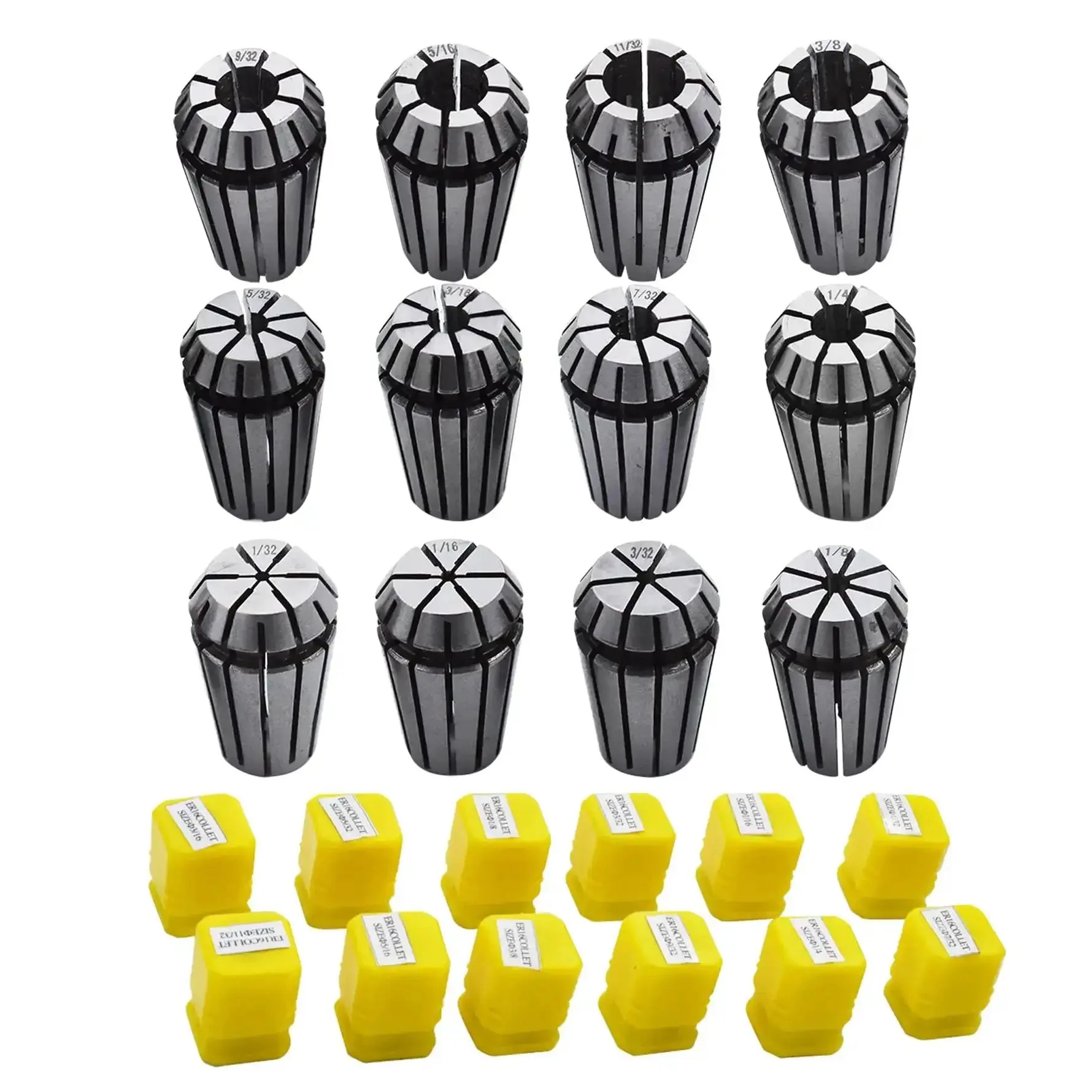 Spring Collet Set ER16 12 Piece For CNC Milling Lathe Workholding And Engraving One Thirty Second To Three Eighth Inch Gripping Range With Solid Alloy Spring Steel Construction Fully Hardened For Precision - Image 7