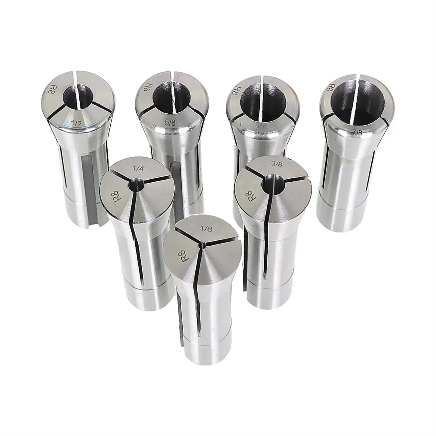 Spring Collet Set R8 Size One Eighth To Seven Eighths Inch In Steel Seven Piece Kit For CNC Milling Chuck And Lathe Tool Holders Quick Clamp And Replace High Precision Durable For Tight Grips - Image 7
