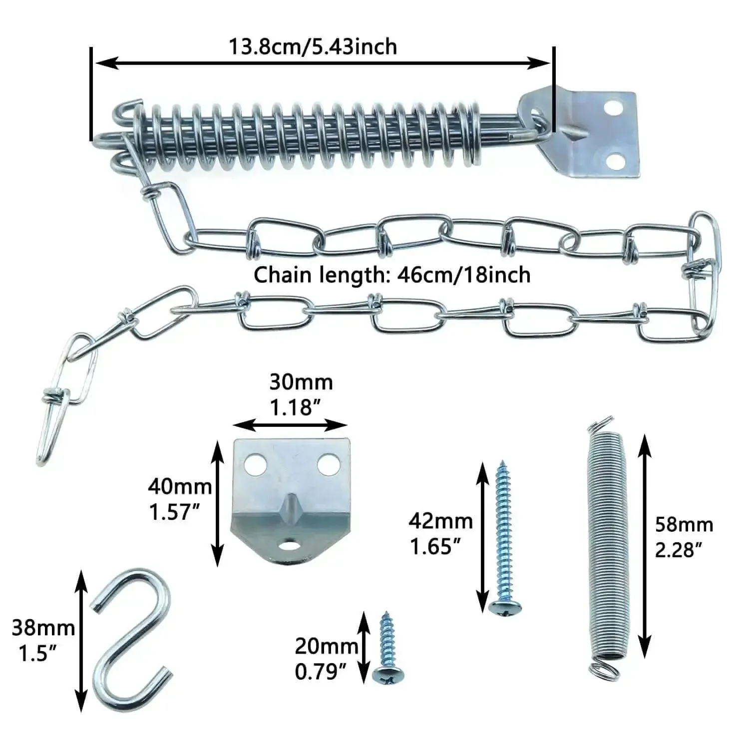 Spring Loaded Screen Door Chain Set Windproof And Heavy Duty Storm Door Hardware For Wooden Aluminum Or Composite Doors 1 Pack Easy Install Built Tough To Stop Door Bangs And Shakes - Image 5