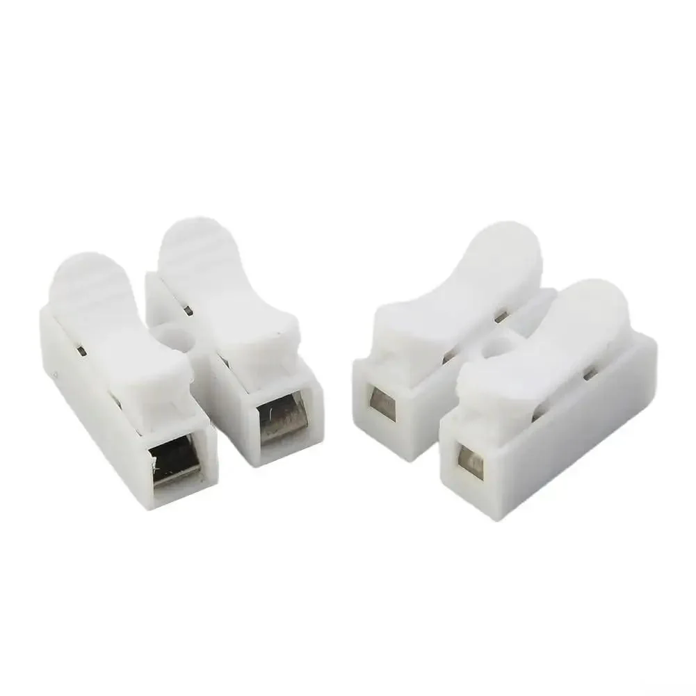 Spring Wire Connector Terminal Block 2 Pin Quick Connect Cable Clamp For LED Strip Lights No Screws Needed Fast Install 20 12 AWG Flexible Or Hard Wire Flame Retardant PP Insulation 220V 1A Rated - Image 3