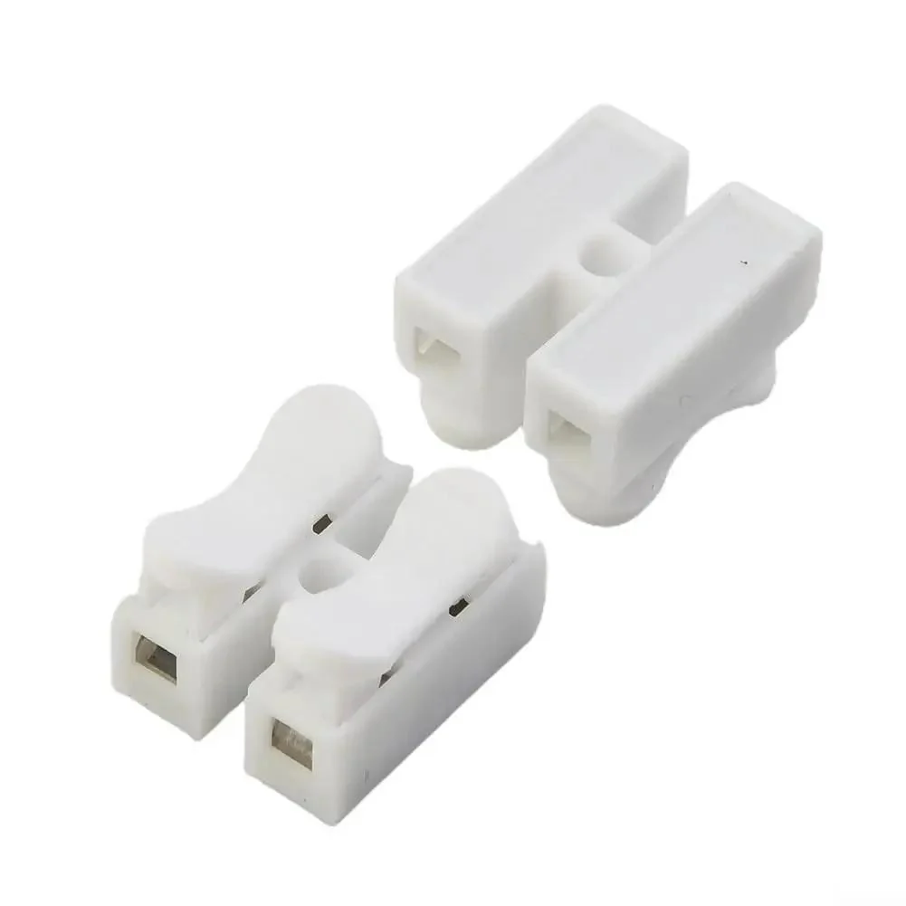 Spring Wire Connector Terminal Block 2 Pin Quick Connect Cable Clamp For LED Strip Lights No Screws Needed Fast Install 20 12 AWG Flexible Or Hard Wire Flame Retardant PP Insulation 220V 1A Rated - Image 4