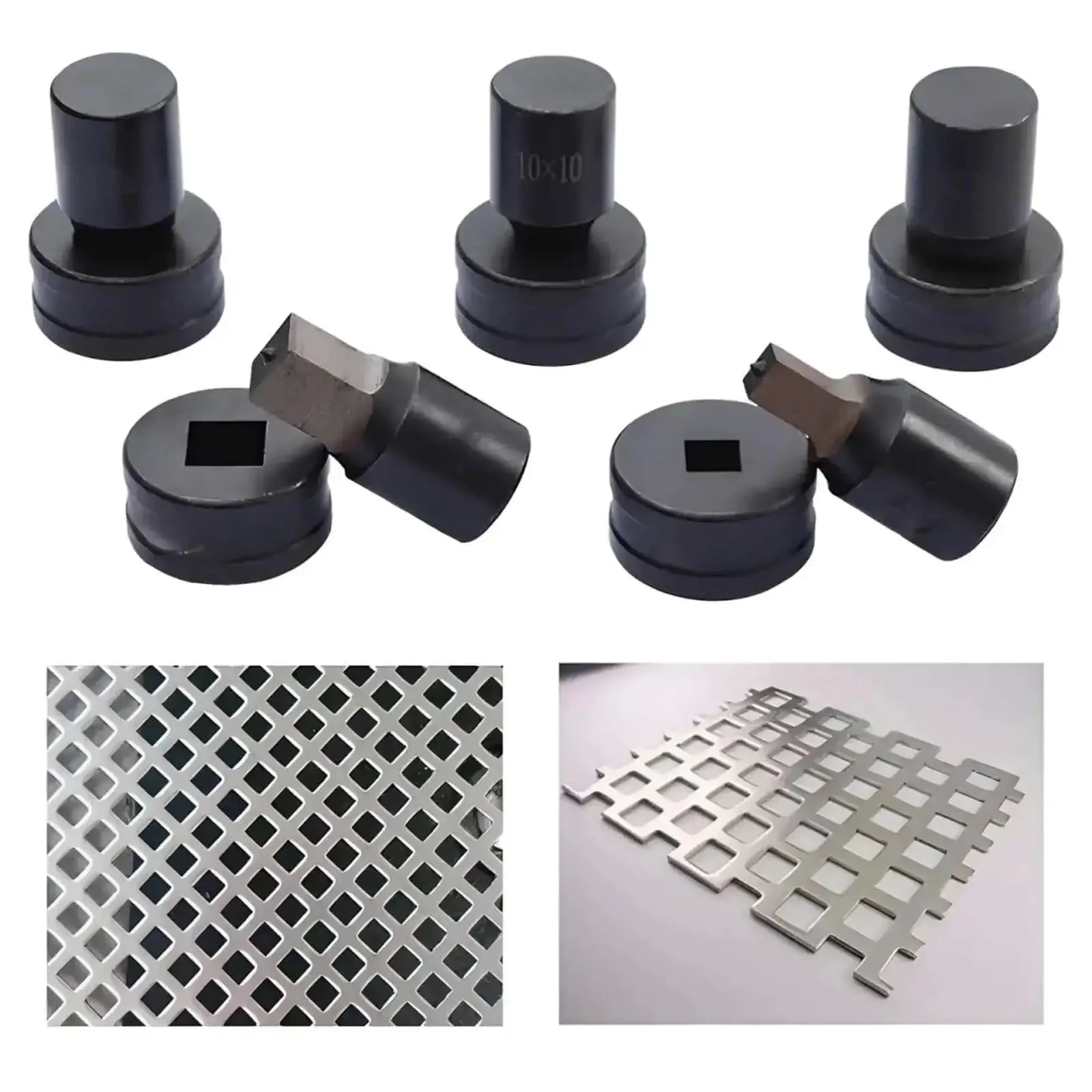 Square Die Punching Set For CH-70 Machine, Hydraulic Die Kit With Upper And Lower Dies, 17x17mm Slotting Punch For Precise Metalwork, Beefy DIY Tool For Fast, Clean Punching And Slotting Jobs - Image 6