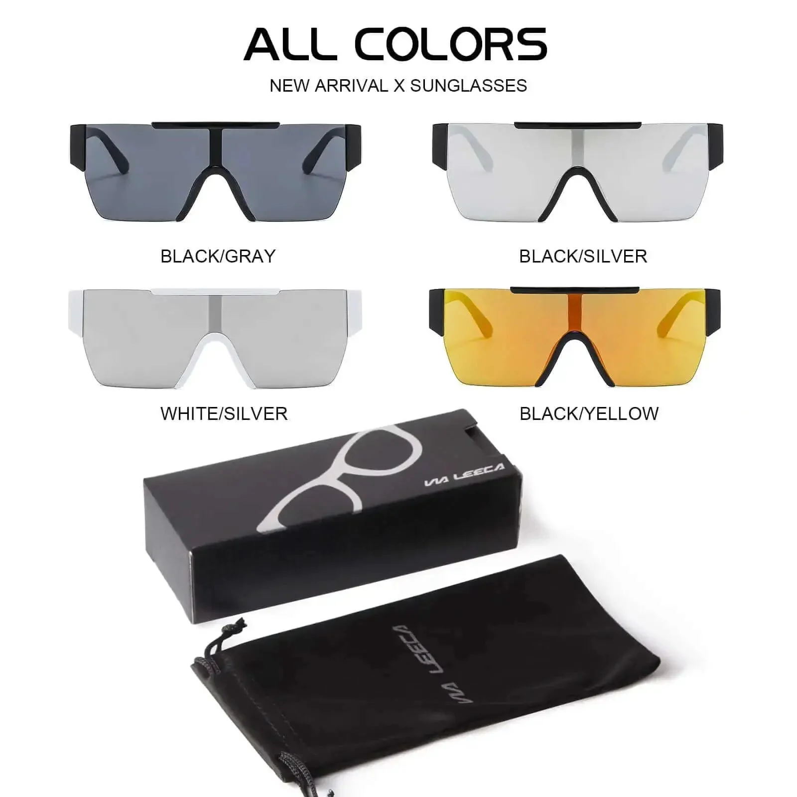 Square Flat Top Rimless Sunglasses For Men And Women Oversized UV400 Protection White Frame With Silver Mirrored Lenses Trendy Designer Style Lightweight Comfort Big Fashion Shades For Sunny Days - Image 3