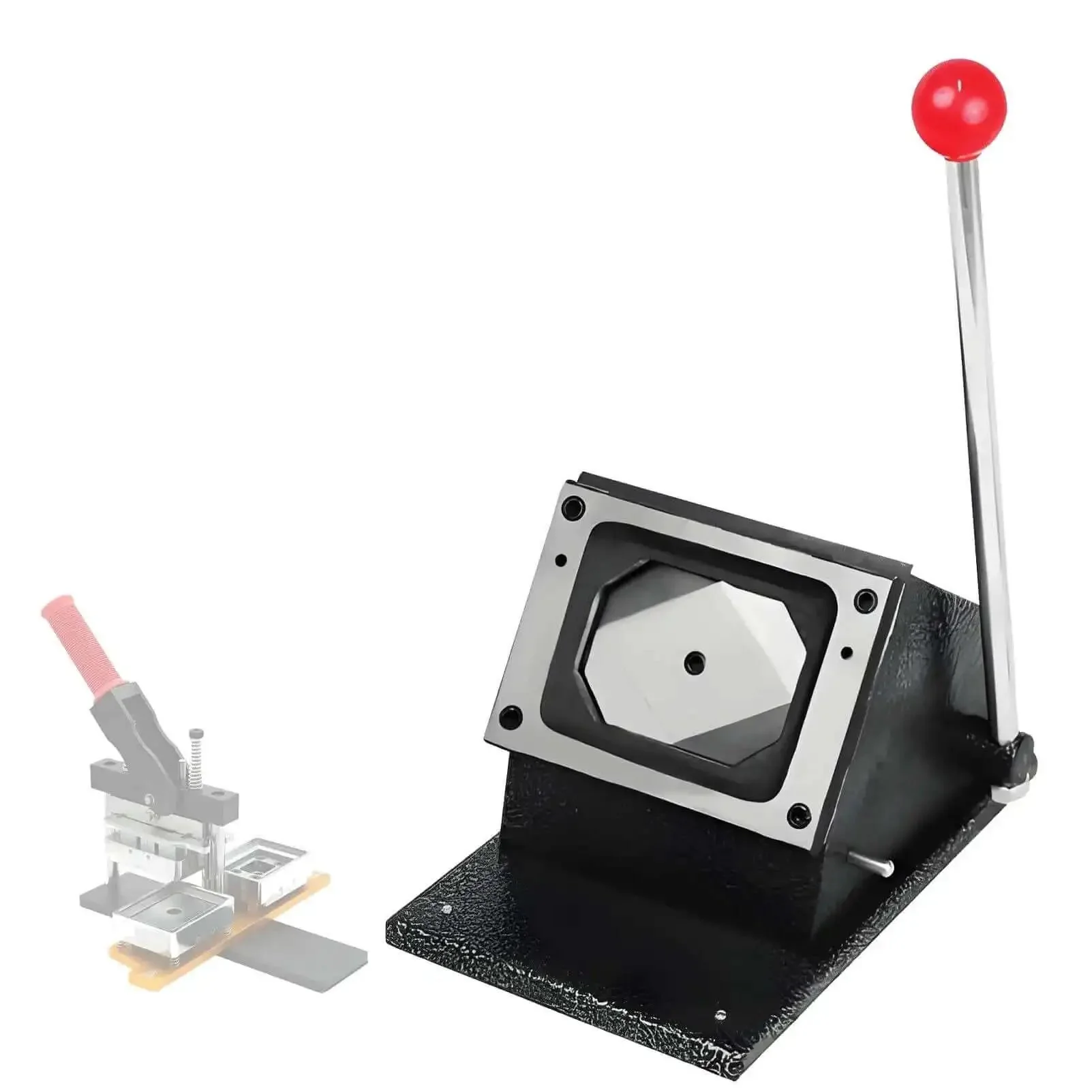 Square Magnet Button Cutter For Paper And Photos, 2x2 Inch Punch Cutter, Heavy Duty Fridge Magnet Paper Cutter With Square Corner Hole Punch, Ergonomic Spherical Handle For DIYers, 2.6x3.5 Inch Craft Tool