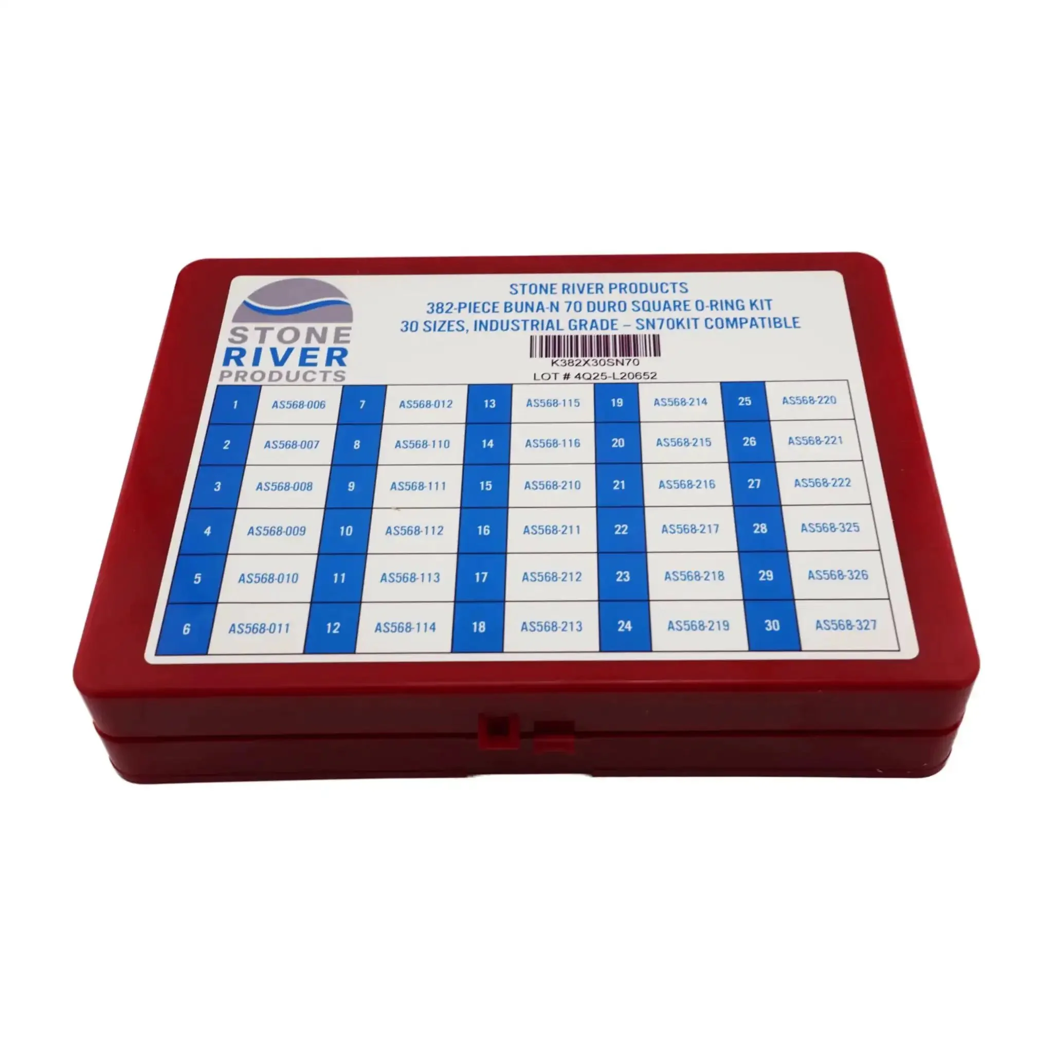 Square Ring Kit 382 Piece Assortment With 30 AS568 Sizes NBR 70A Buna N Square Cut Seals For Automotive Industrial Hydraulic And Maintenance Use Heavy Duty Washer Style Seals For Reliable Leak Prevention - Image 3
