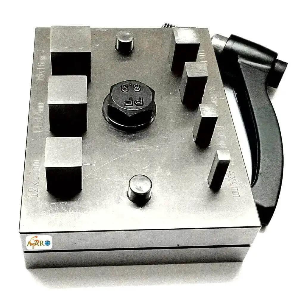 Square Shape Disc Cutter Set 7 Piece Punch Tool Kit For Jewelry Making, Metal Sheet Cutter 4x4, 6x6, 8x8, 10x10, 12x12, 14x14, 16x16 Mm, Manual Handheld Metal Punch Kit - Image 7