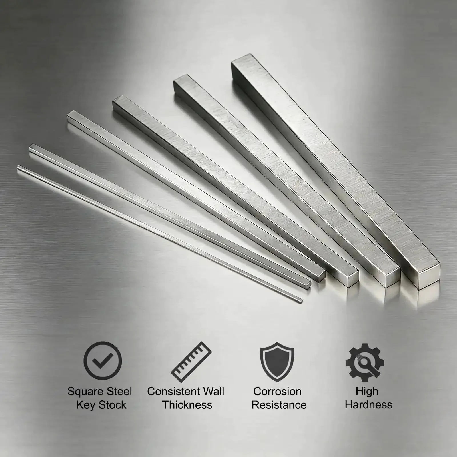 Square Steel Key Stock Set 1 Quarter Inch By 1 Quarter Inch By 12 Inch Cold Drawn 45 Steel Precision Key Stock For Shaft Keyways In Motors And Machinery DIY Projects For Your Builds - Image 4