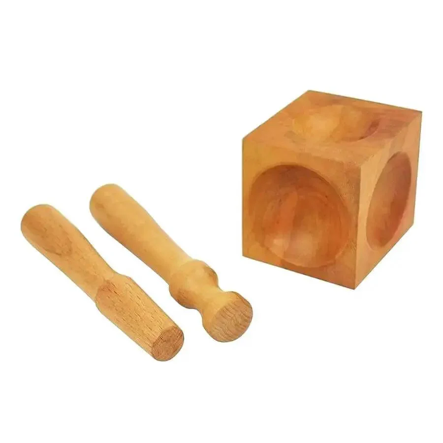 Square Wood Dapping Block Punch Kit For DIY Doming Shaping And Stamping Jewelry Blanks Perfect For Copper Gold Silver Aluminum Sheets Includes 1 Block And 2 Punches Concave Block For Smooth Forming - Image 5
