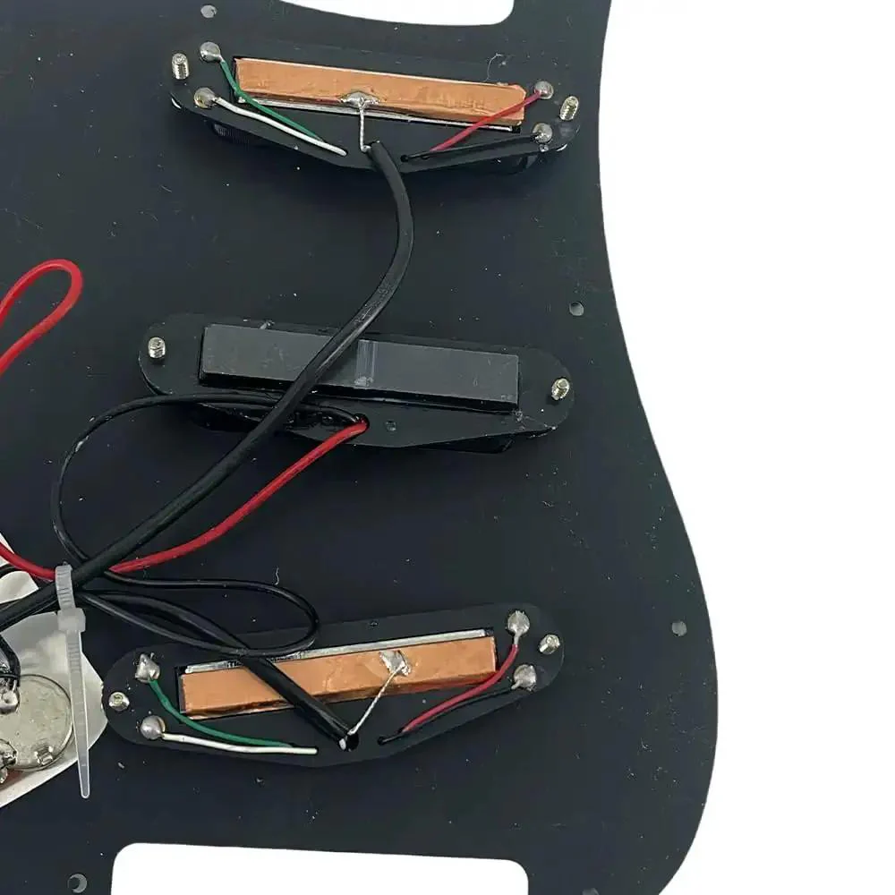 SSS Electric Guitar Loaded Pickguard Prewired Replacement 11 Hole Dark Black PVC 3 Ply Scratch Resistant Wear Resistant Panel With Smooth Finish For Bright Clear Tone And Powerful Sustain - Image 4