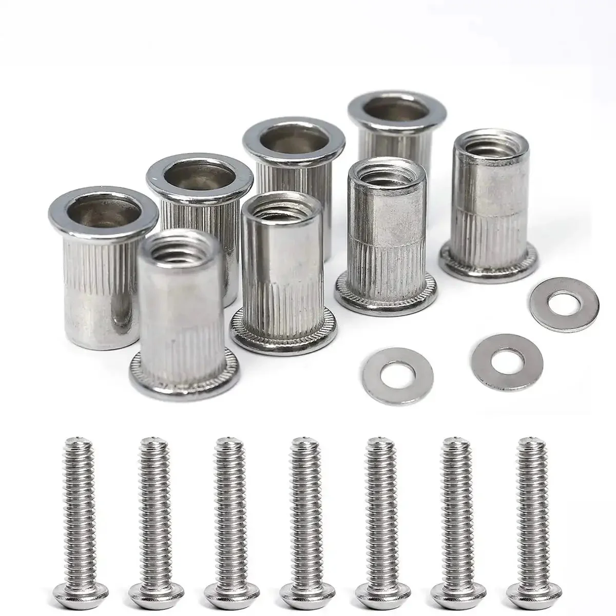 Stainless Steel 1/4-20 Rivet Nuts And Bolts 3/4 Inch Button Head Socket Cap Screws 1/4-20 Flat Washers Rivnut Nutsert 30 Set All Weather Tough As Nails Marine Grade Hardware Kit For Outdoor Auto Projects - Image 5