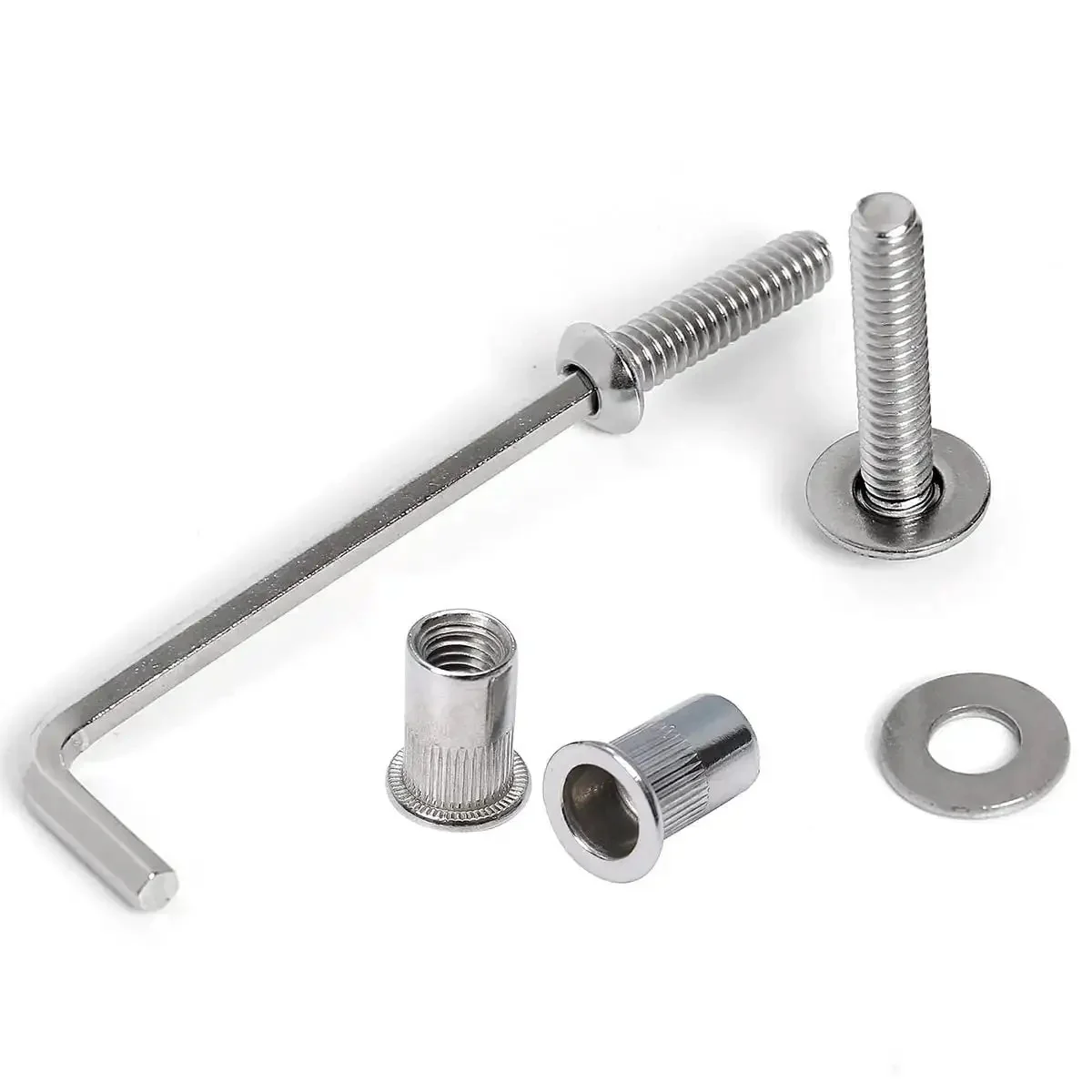 Stainless Steel 1/4-20 Rivet Nuts And Bolts 3/4 Inch Button Head Socket Cap Screws 1/4-20 Flat Washers Rivnut Nutsert 30 Set All Weather Tough As Nails Marine Grade Hardware Kit For Outdoor Auto Projects - Image 6