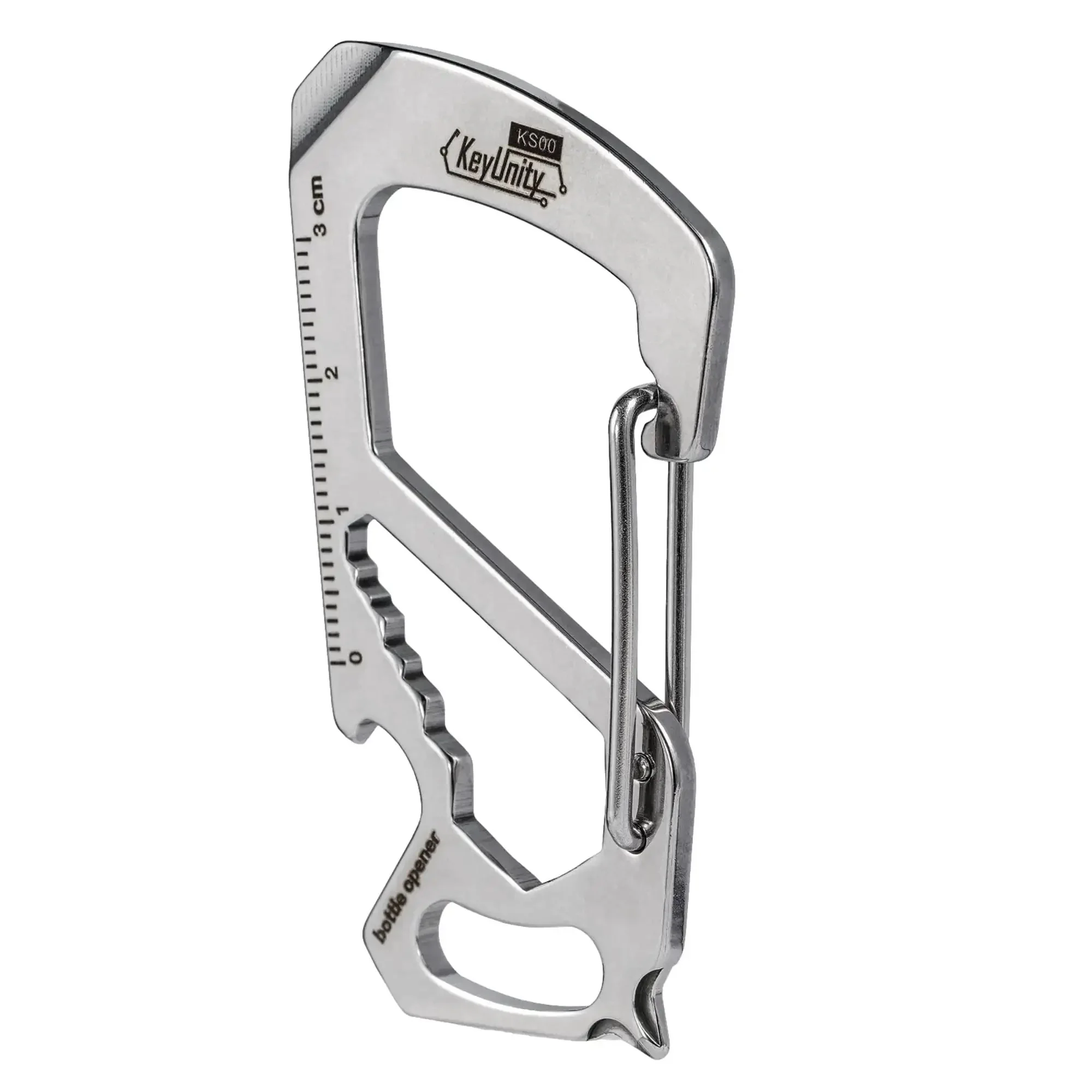 Stainless Steel 7 Tool Carabiner Clip Multitool With Quick Release Clasp Wrench Cross And Slotted Screwdrivers Bottle Opener Ruler And Key Holder In Compact Durable Design