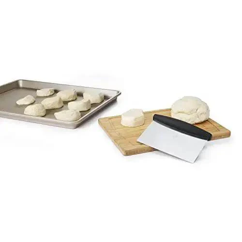 Stainless Steel All Purpose Scraper and Dough Cutter for Pizza Bread and Cookie Dough, Vegetable Chopper with Built In Quarter Inch Markings, Dishwasher Safe Kitchen Essential for Precise Prep - Image 3