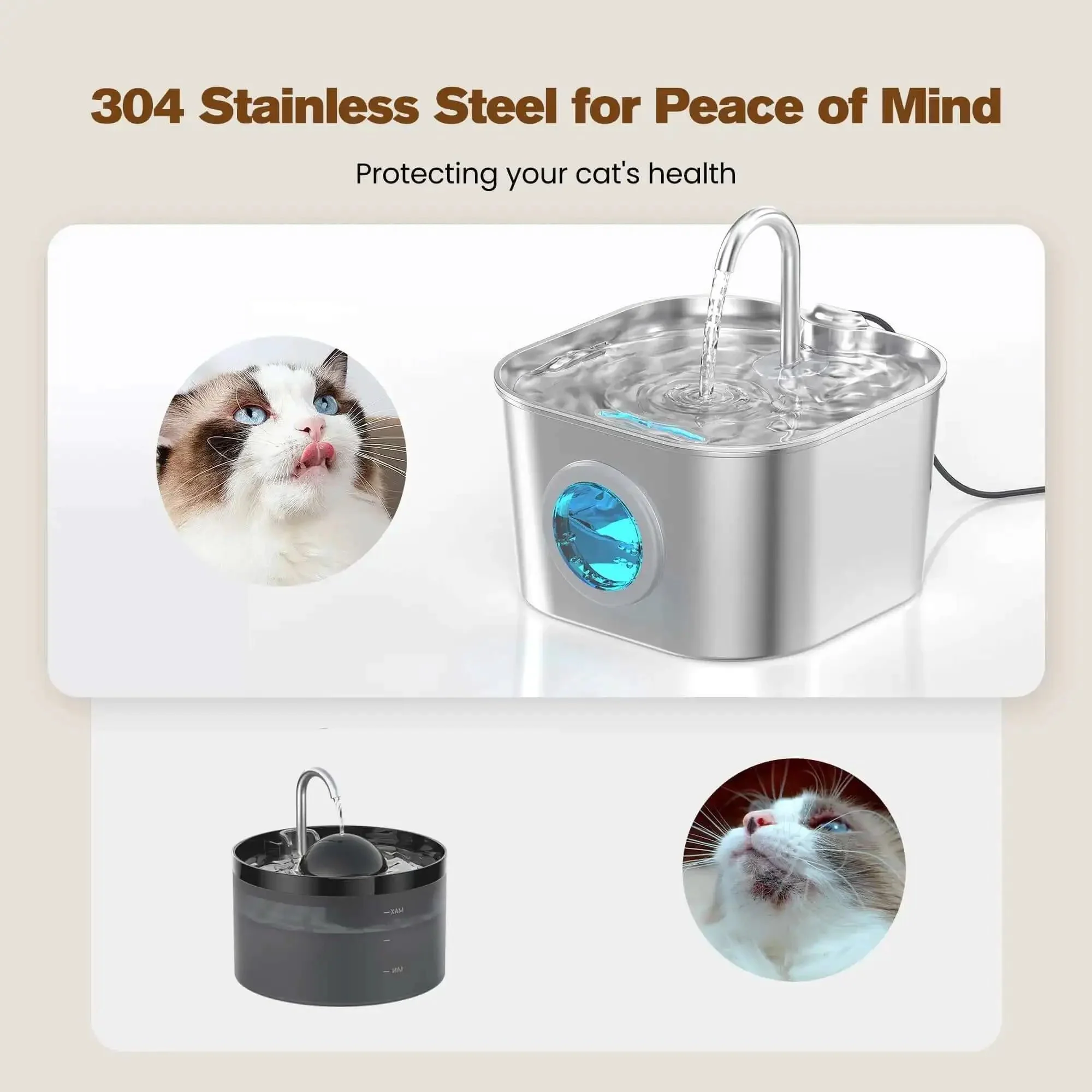 Stainless Steel Cat Water Fountain For Cats And Small Pets Automatic Indoor Waterer Durable Metal Drinking Fountain With No Plastic Design Easy Clean Leak Proof Pet Water Dispenser For Dogs And Felines - Image 9