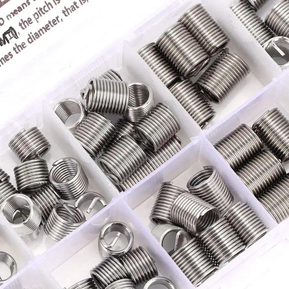 Stainless Steel Coiled Wire Threaded Inserts Kit M7x1 For Repair Of Damaged Threads In Bolt Holes 100Pcs Helicoil Type Screws Sleeve Durable Industrial Grade For Home Diy Projects And Automotive Repair - Image 2