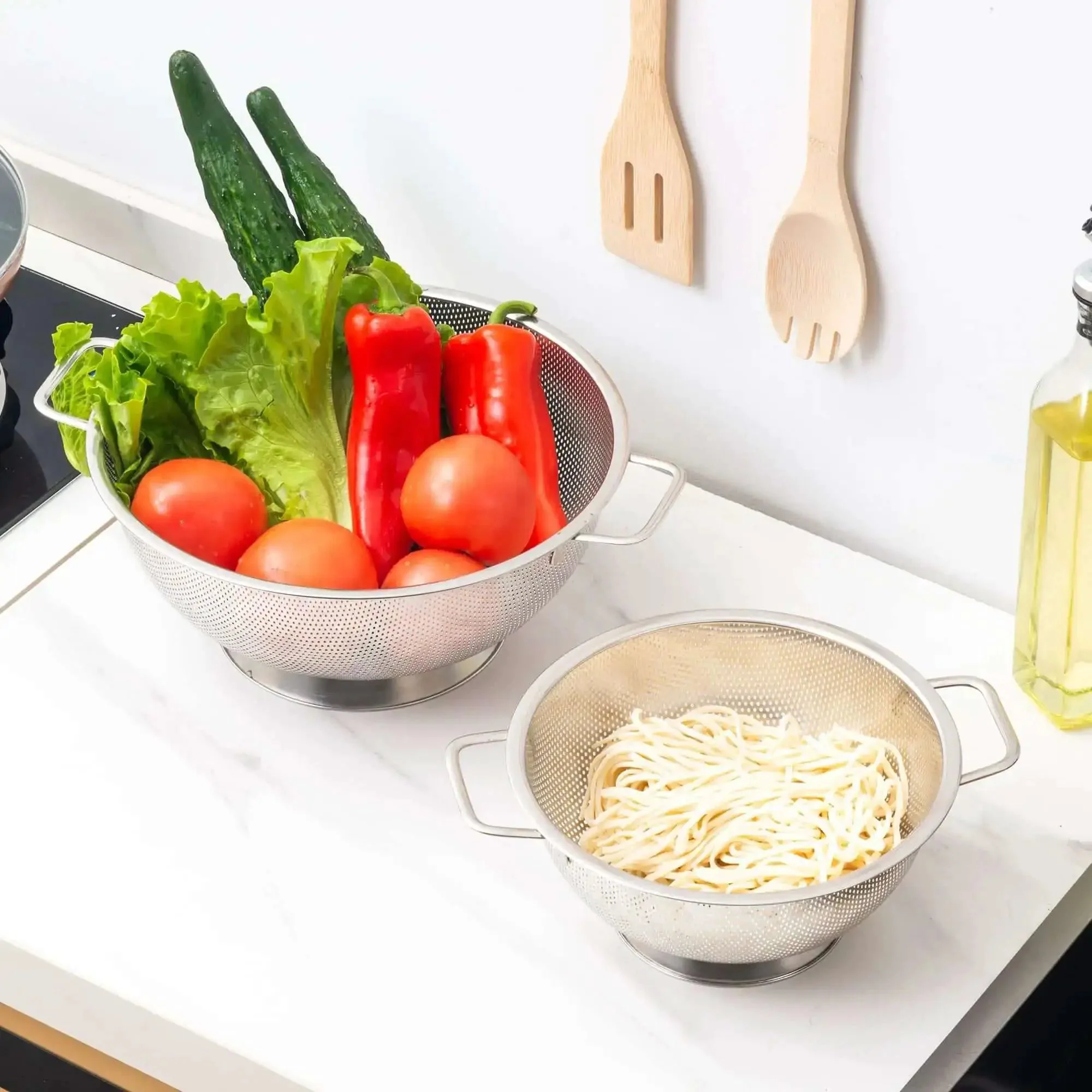 Stainless Steel Colander 3 Quart Strainer For Kitchen Food Prep Dishwasher Safe Easy Rinse Perfect For Draining Pasta Potatoes Fruits And Veggies At Home Or On The Go - Image 3