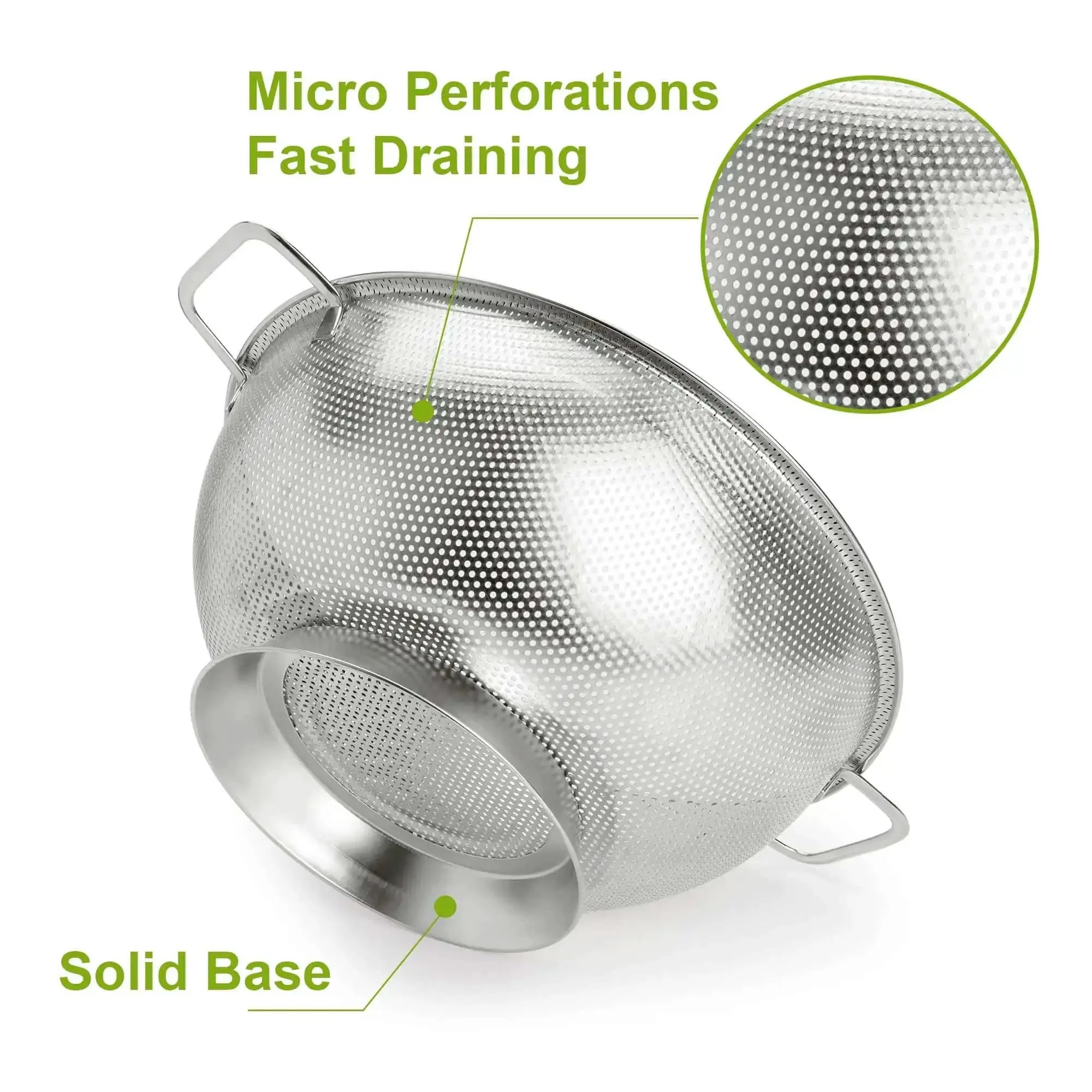 Stainless Steel Colander 3 Quart Strainer For Kitchen Food Prep Dishwasher Safe Easy Rinse Perfect For Draining Pasta Potatoes Fruits And Veggies At Home Or On The Go - Image 7