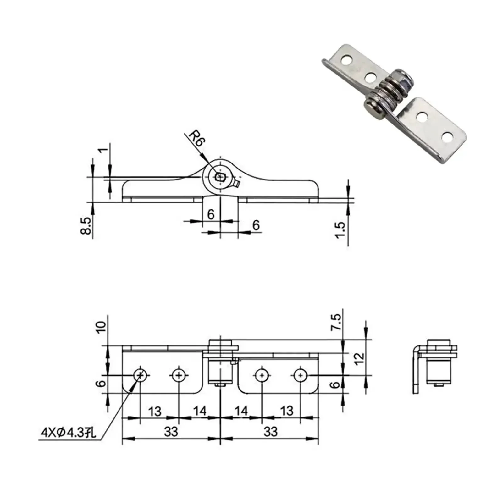 Stainless Steel Damping Hinge With Adjustable Torque Pivot For Smooth Close And Free Stop Positioning 1 Piece XG11 006 L 0.4 N.m Heavy Duty Cabinet Door Hinge - Image 6