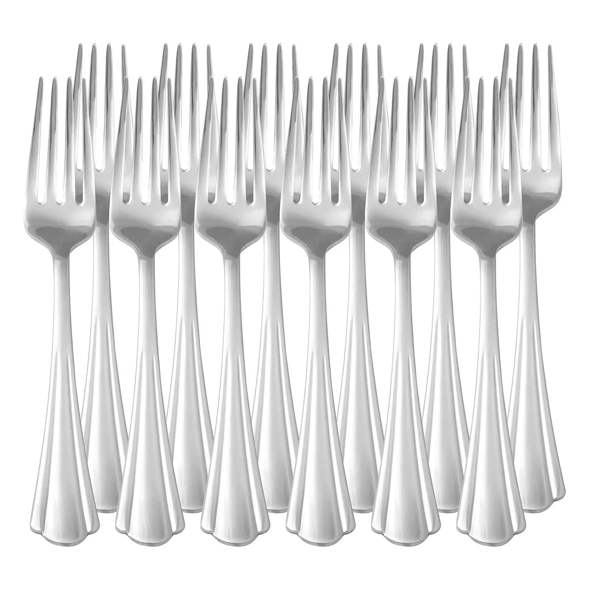 Stainless Steel Dinner Forks, Dishwasher Safe, Scalloped Edge, Well Balanced Weight, Silver Finish, Pack Of 12, Ideal For Home Dining Or Restaurant Use, Solid Everyday Flatware With Classic Style - Image 5
