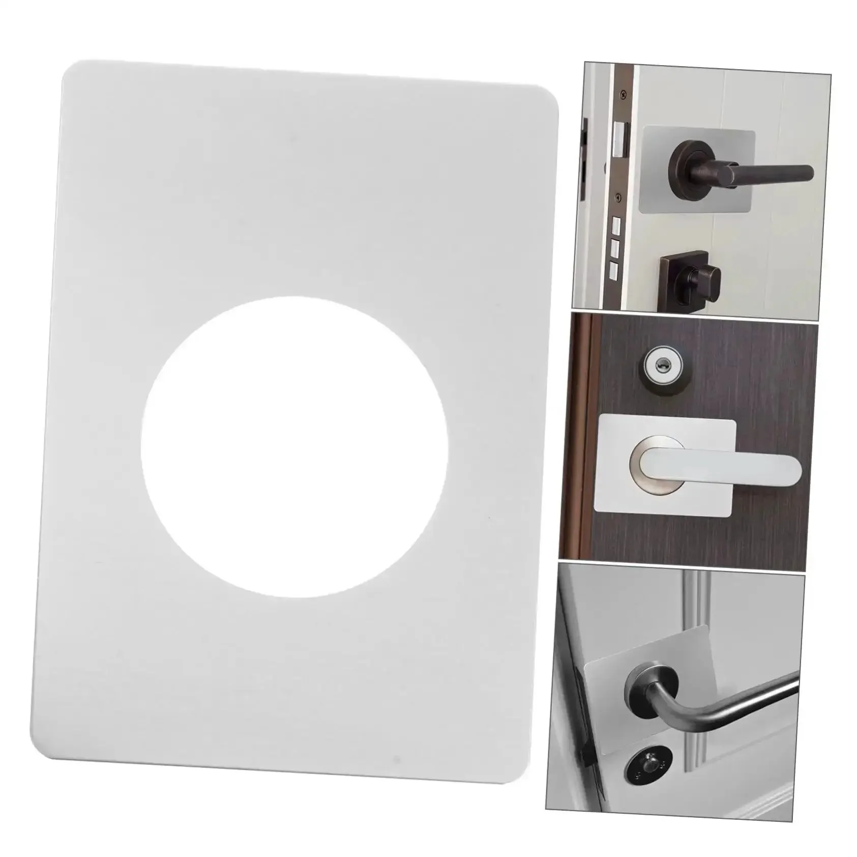 Stainless Steel Door Reinforcement Plate Set 6 Pieces No Drilling Deadbolt Cover And Repair Panel For Apartment Doors Keepin It Secure Rustproof Easy Install Durable - Image 2
