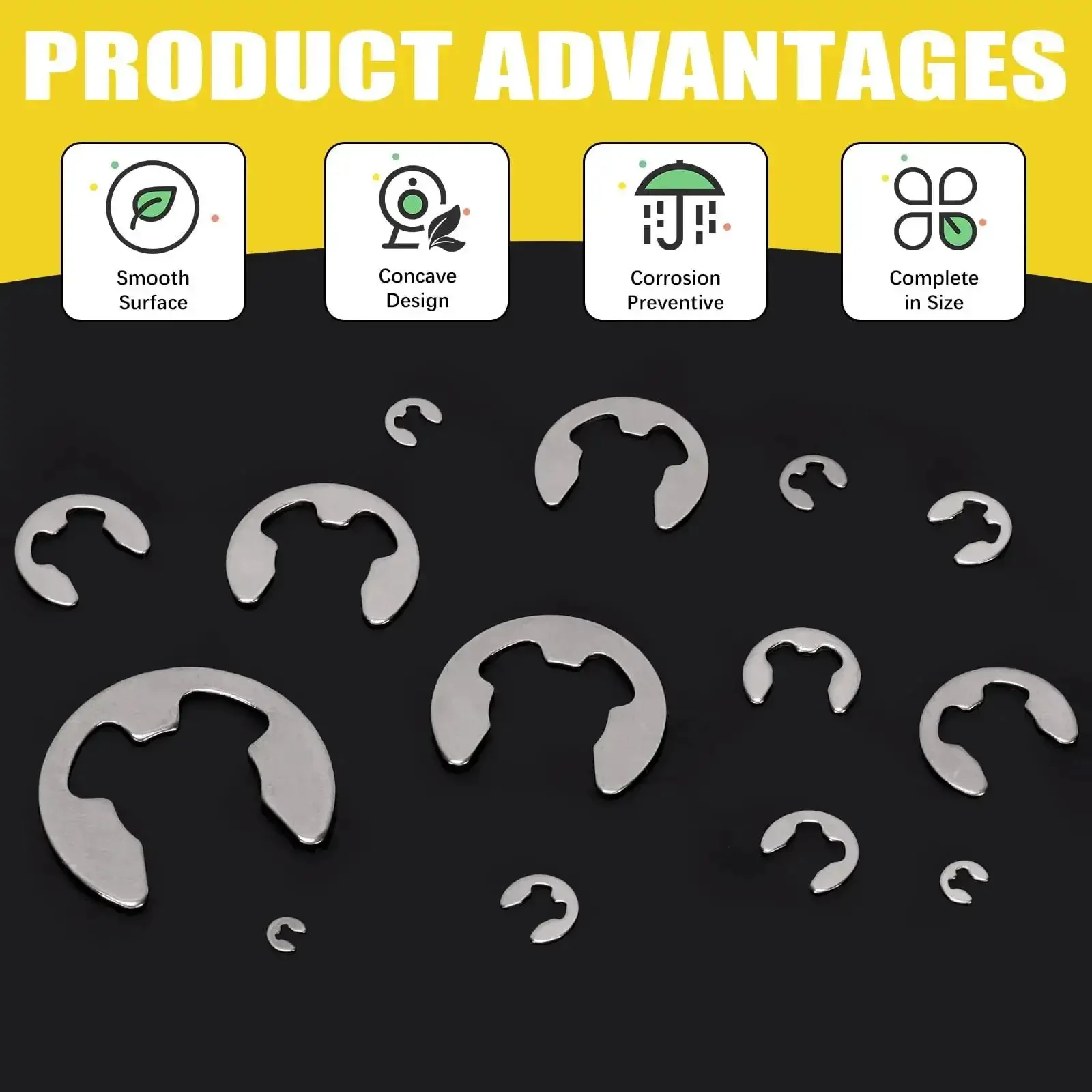Stainless Steel E Clip Assortment Kit With 14 Sizes For DIY And Mechanical Repairs External Retaining Rings In 1.5 To 15 Mm 211 Pieces With Tweezers And Storage Box Great For Auto Bike Machinery And Hobby Shop Projects - Image 5