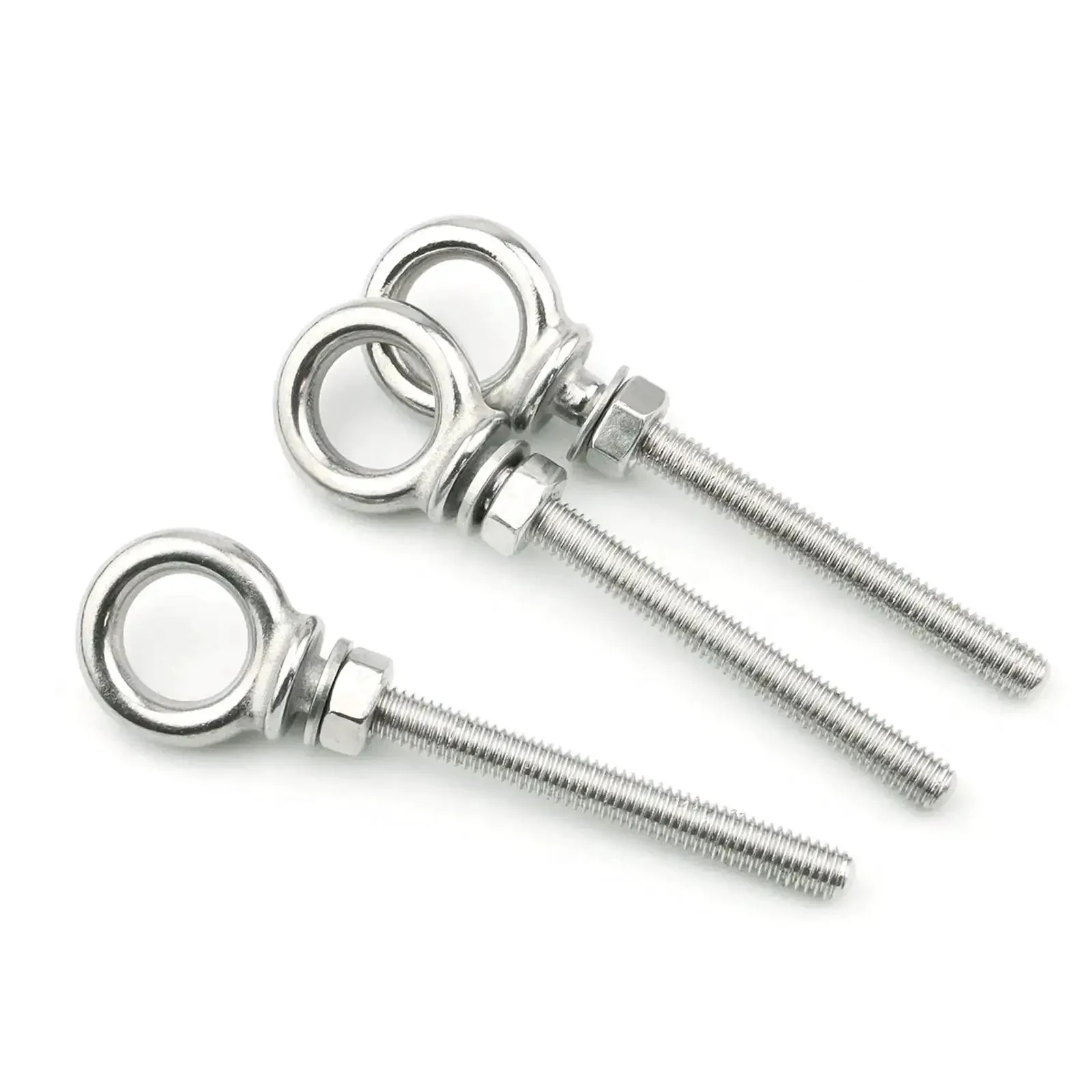 Stainless Steel Eye Bolt Set Heavy Duty Eye Bolts With Nuts And Washers M6 X 1mm Thread 6mm By 60mm 10Pcs Built To Last For Cable Fixation Suspension Home And Industrial Use - Image 3