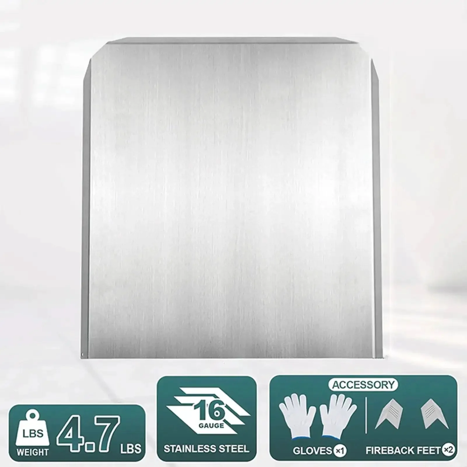 Stainless Steel Fireplace Heat Deflector With Adjustable Feet For Wood Burning Fireplaces, Easy Install Back Panel Backplate, 16 Gauge Durability Built To Last, Boosts Warmth And Protection, Includes Protective Gloves For Safe Setup - Image 7