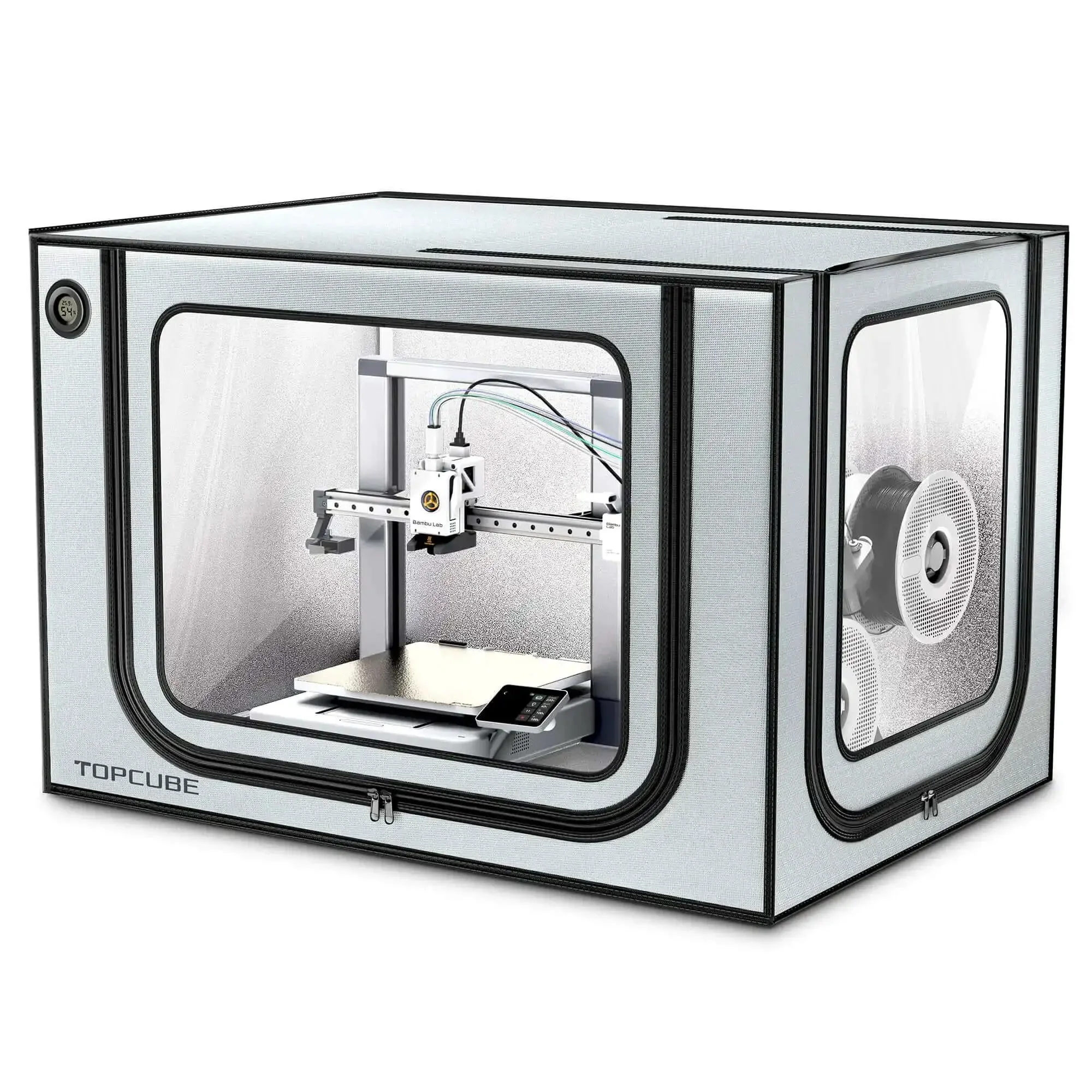 Stainless Steel Frame 3D Printer Enclosure For Bambu Lab A1, LED Lighting, Fireproof And Dustproof Shield, Noise Reduction, Stable Temperature And Humidity Control, Large 838 By 588 By 588 MM Cover