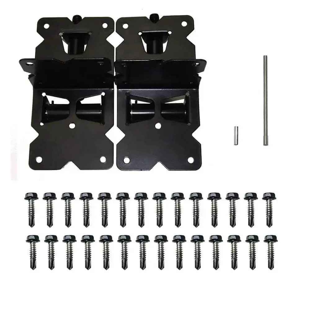 Stainless Steel Gate Hardware Kit With Self Closing Hinges And Latch For Vinyl And Wood Fences Built To Last All Weather No Rust Black Powder Coat Heavy Duty Outdoor Gate Kit Includes Four Hinges And Two Latches - Image 3