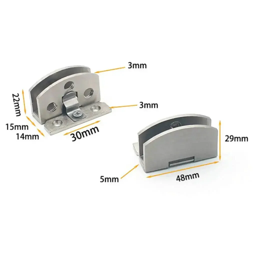 Stainless Steel Glass Door Hinge Pivot Clamp For Bathroom Cabinets And Showcases, Soft Close, Heavy Duty 6-8.76mm And 5-8mm Fits, Wood Or Glass Frame, Satin Nickel Finish, No-Fuss Install, Durable Hardware - Image 6