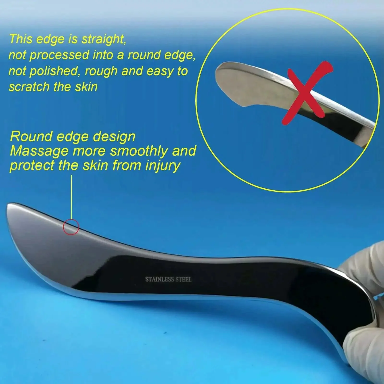 Stainless Steel Gua Sha Muscle Scraper Tool For Deep Tissue Release And Fascia Work Scar Tissue Breaker Physical Therapy Massager Guasha Massage Scraper IASTM Tool For Skin And Soft Tissue Health - Image 3