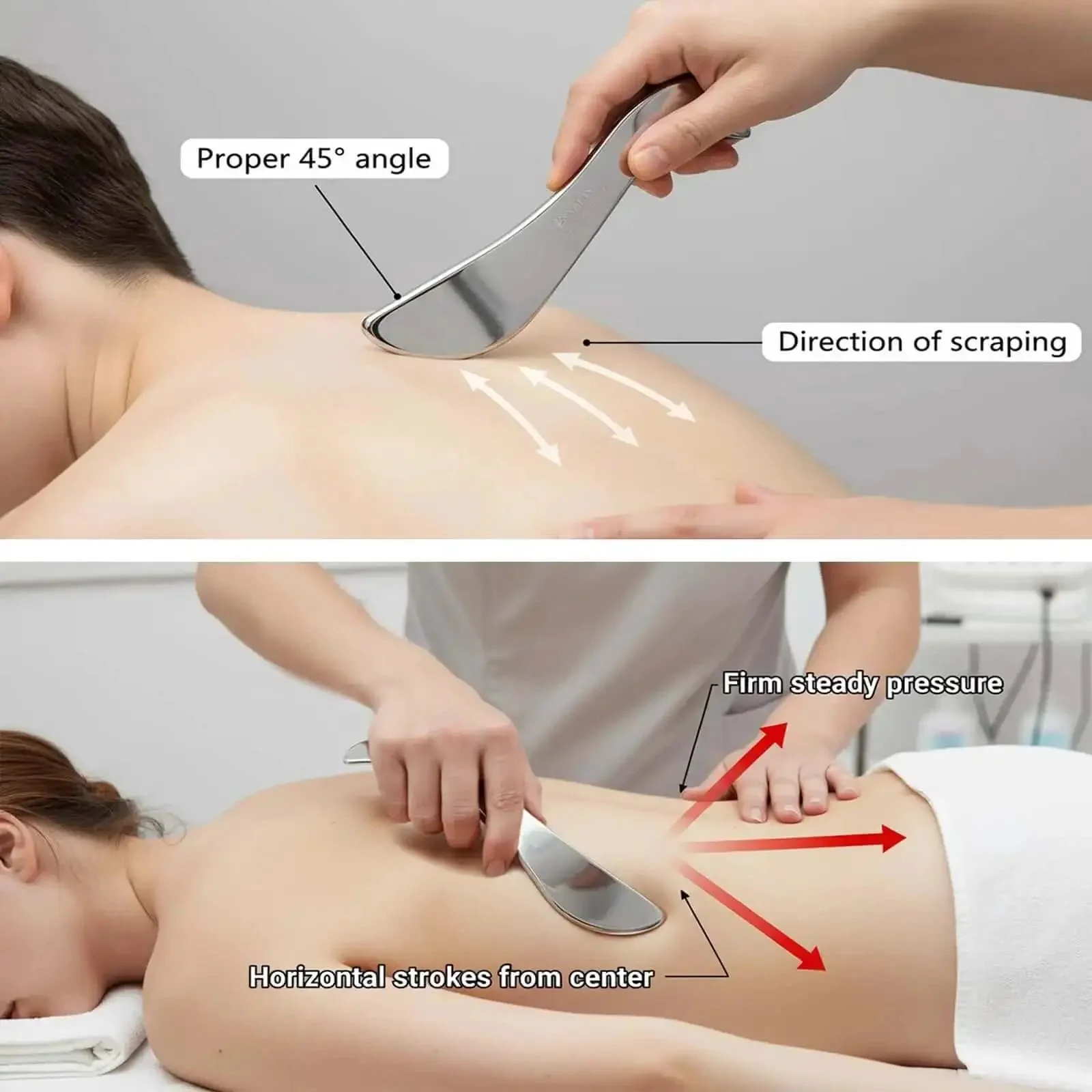 Stainless Steel Gua Sha Muscle Scraper Tool For Deep Tissue Release And Fascia Work Scar Tissue Breaker Physical Therapy Massager Guasha Massage Scraper IASTM Tool For Skin And Soft Tissue Health - Image 4