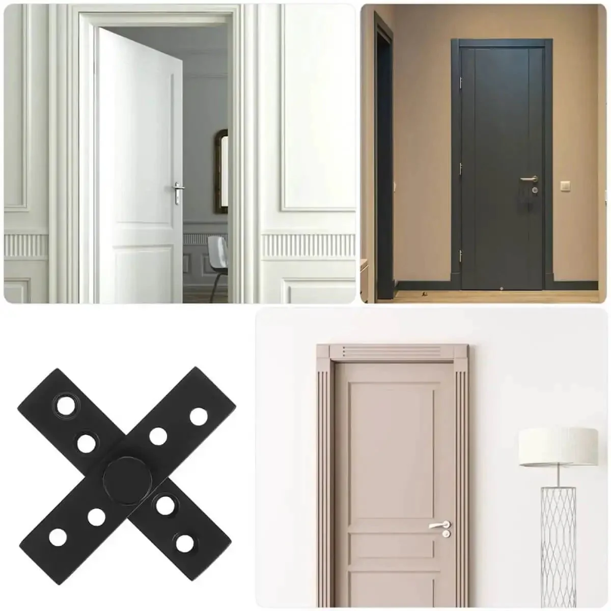Stainless Steel Hidden Pivot Door Hinges With 360 Degree Rotation Concealed Center Shaft Hardware For Wood And Secret Doors Heavy Duty Matte Black Small Size Built Tough Ultra Durable And Anti Rattle Easy Install - Image 2