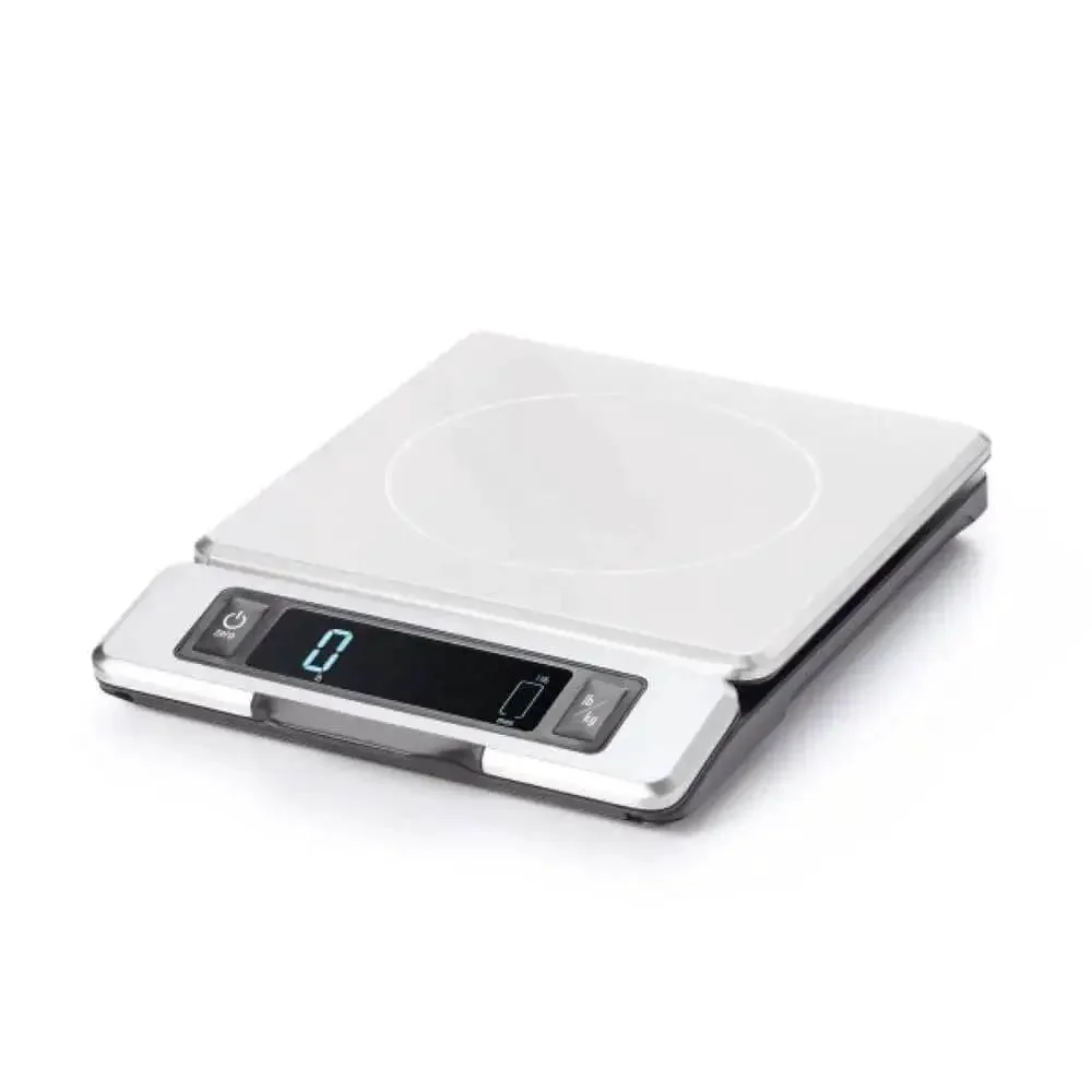 Stainless Steel Kitchen Scale With Pull Out Display, 11 Pound Capacity, No-Fuss Tare Function, Big Digital Readout, Removable Platform, Fingerprint Resistant, Easy Clean Black Finish