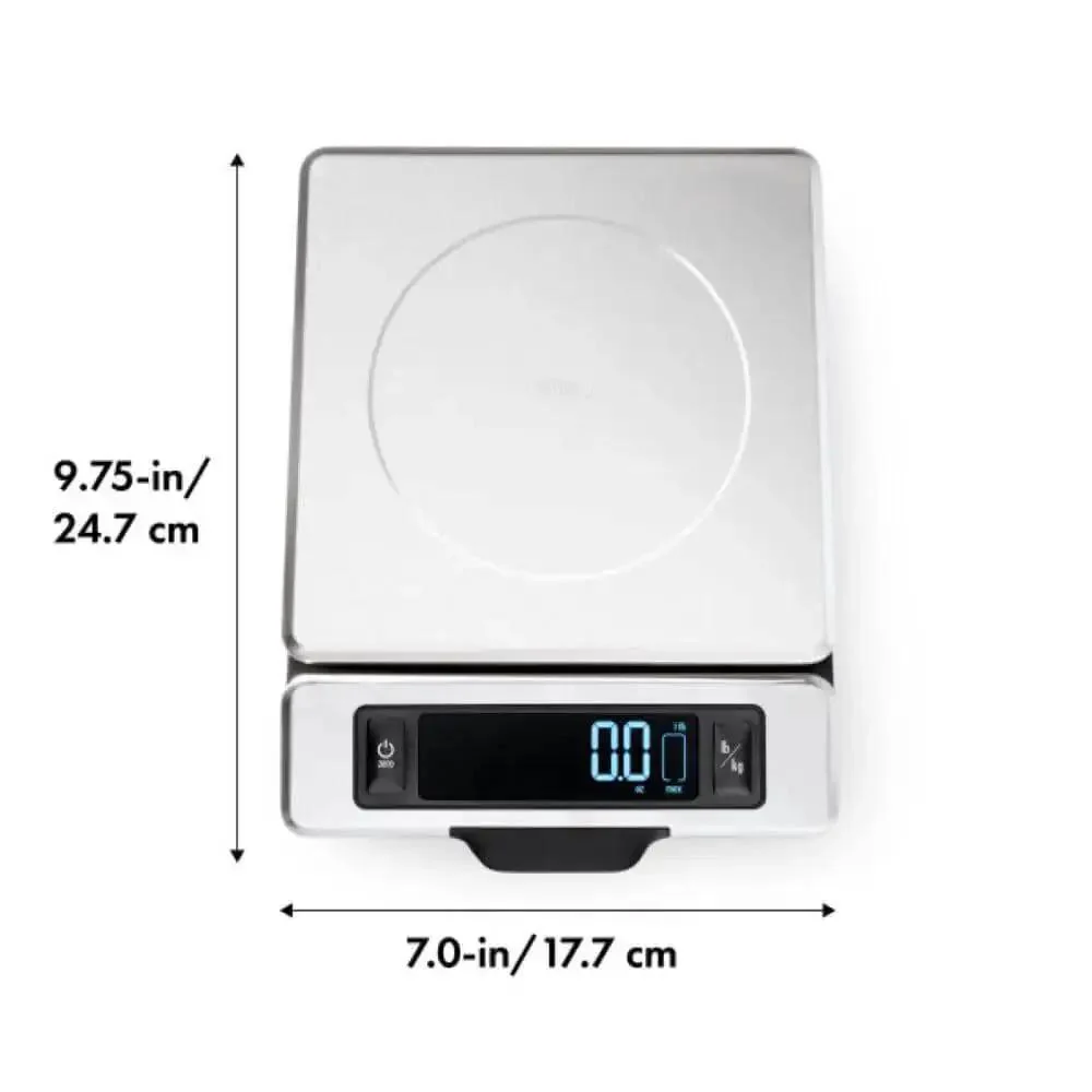Stainless Steel Kitchen Scale With Pull Out Display, 11 Pound Capacity, No-Fuss Tare Function, Big Digital Readout, Removable Platform, Fingerprint Resistant, Easy Clean Black Finish - Image 3