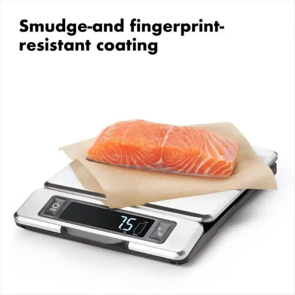 Stainless Steel Kitchen Scale With Pull Out Display, 11 Pound Capacity, No-Fuss Tare Function, Big Digital Readout, Removable Platform, Fingerprint Resistant, Easy Clean Black Finish - Image 4