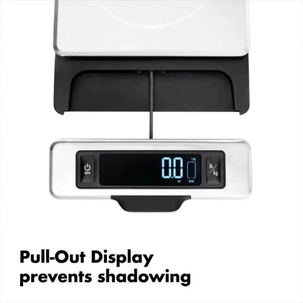 Stainless Steel Kitchen Scale With Pull Out Display, 11 Pound Capacity, No-Fuss Tare Function, Big Digital Readout, Removable Platform, Fingerprint Resistant, Easy Clean Black Finish - Image 6