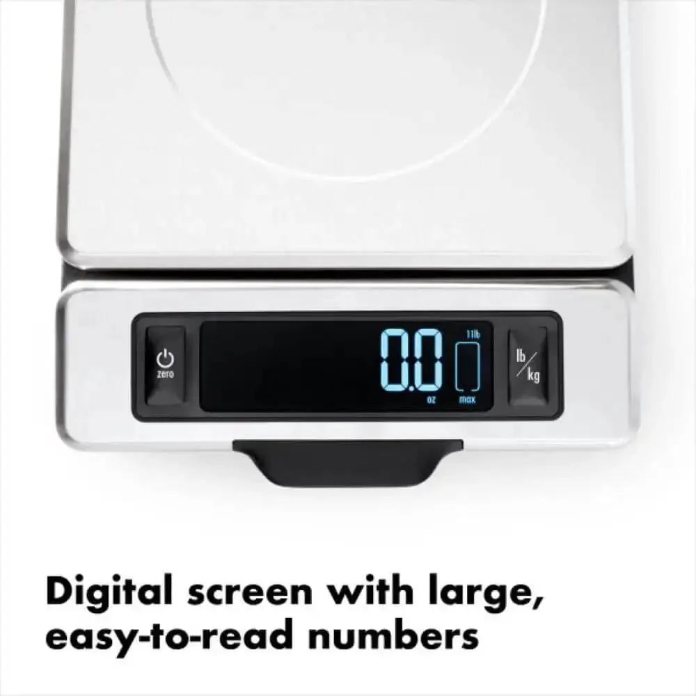 Stainless Steel Kitchen Scale With Pull Out Display, 11 Pound Capacity, No-Fuss Tare Function, Big Digital Readout, Removable Platform, Fingerprint Resistant, Easy Clean Black Finish - Image 7