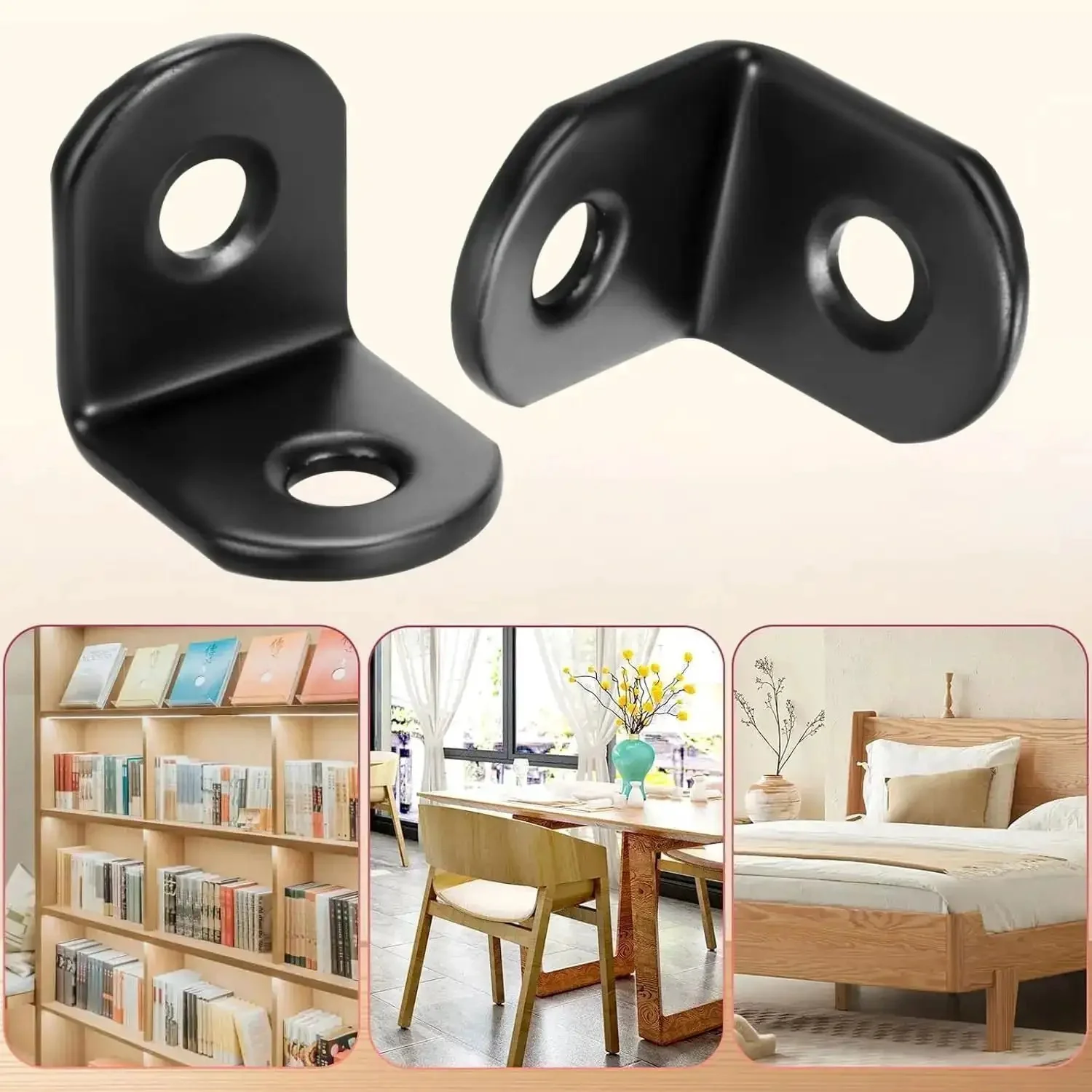 Stainless Steel L Bracket Shelf Brackets Set For Wood Corners, Corner Mounting Braces, 12 Pack With 24 Screws, Small Angle Braces For Easy Install And Beefy Heavy Duty Home Shelving And Cabinet Mounting - Image 3
